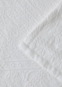 Vorgewaschene Jacquard-Tagesdecke, 300 g, für Betten 90/105 cm — Ecru 2