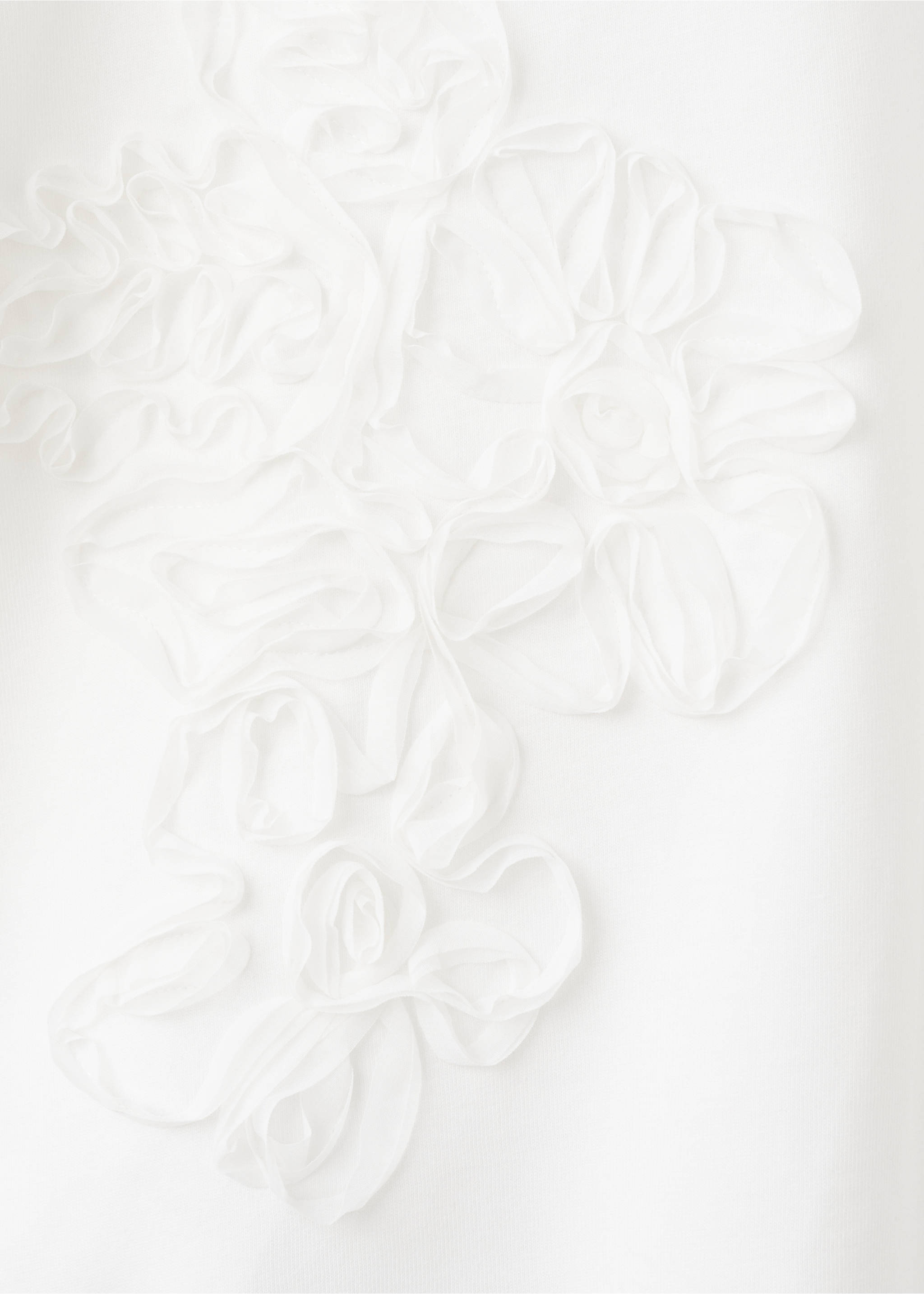 Embossed flowers t-shirt - Details of the article 0, Off White. Ref: 27014044-00.