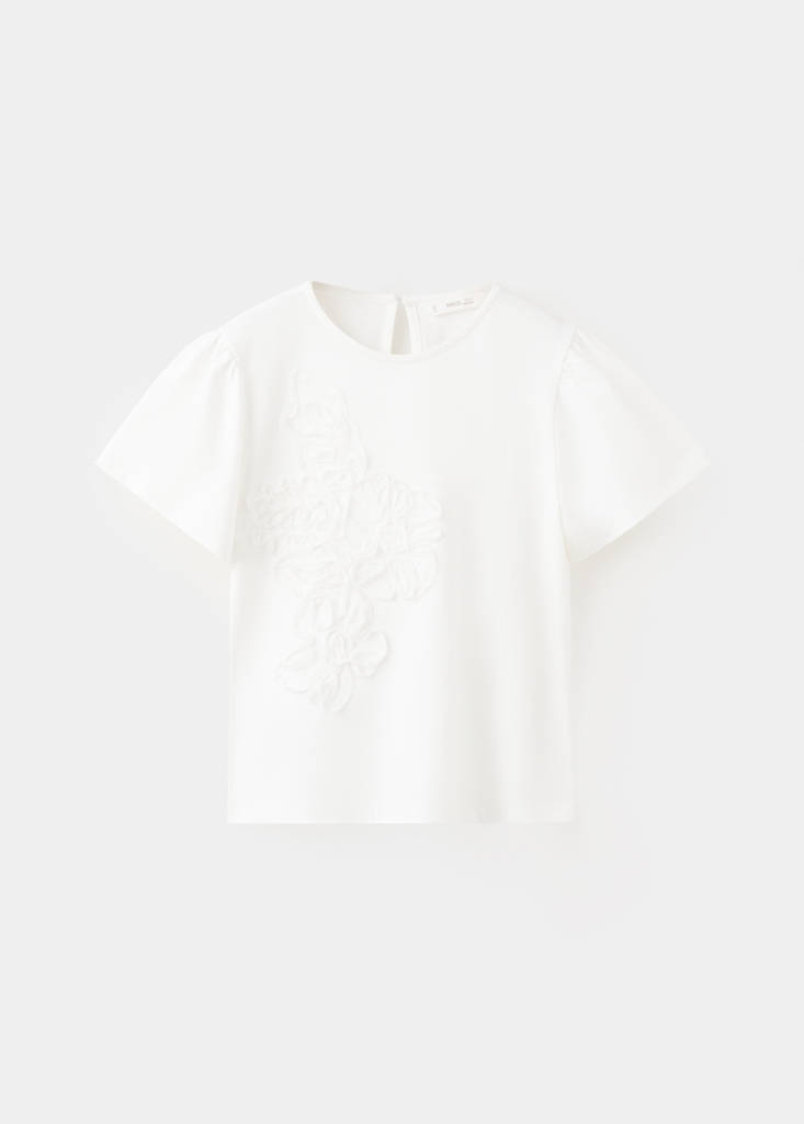 Camiseta flores relieve