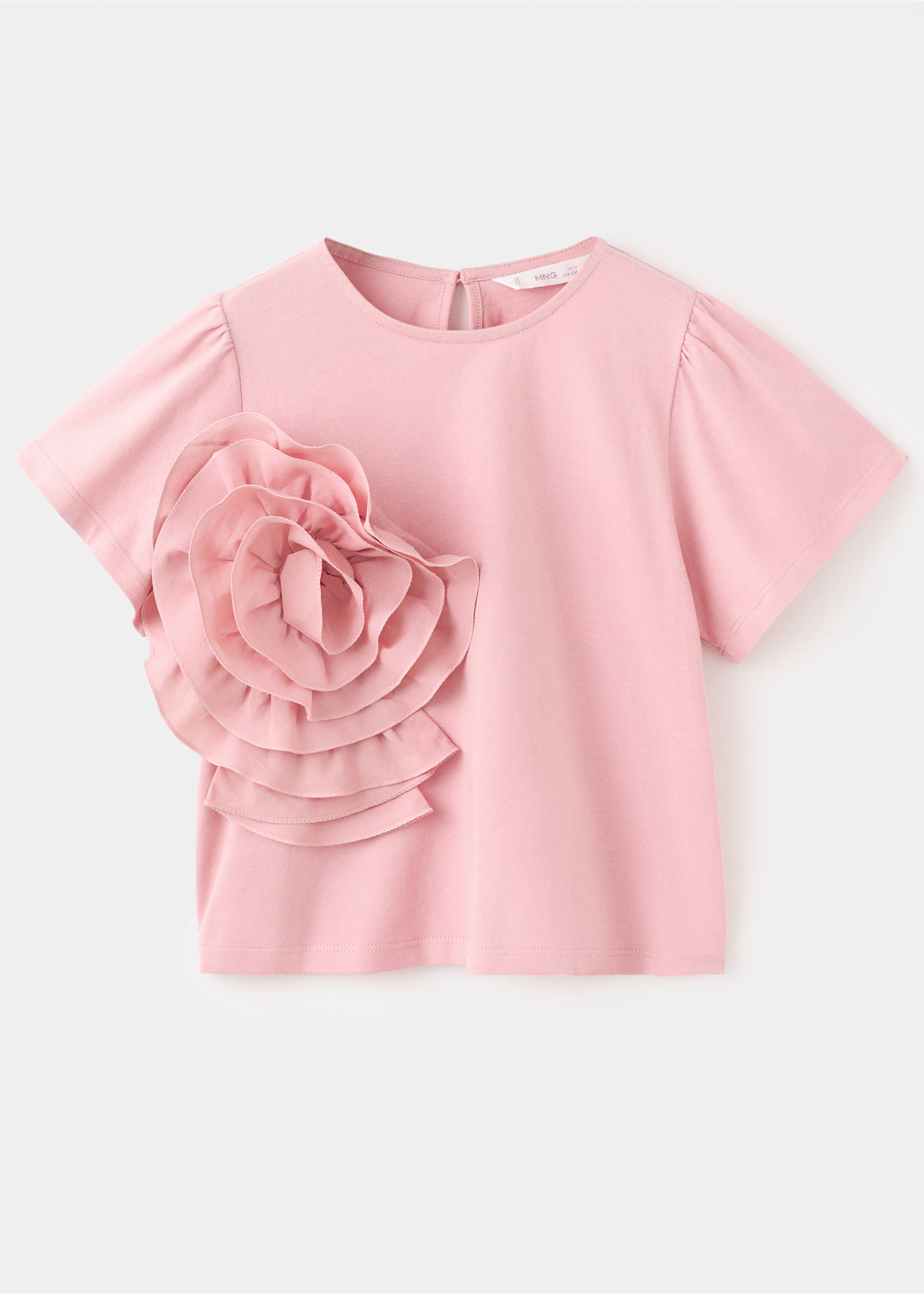 Embossed flower T-shirt - Article without model, Pink. Ref: 27014045-00.