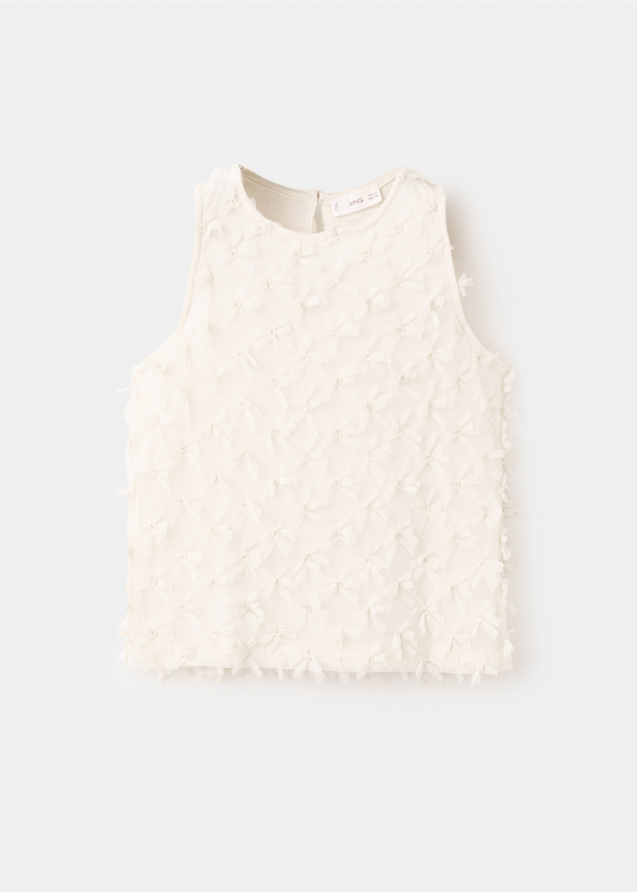 Футболка с рельефными цветами - Изделие без модели, Грязно-белый. Ref: 27014046-00.