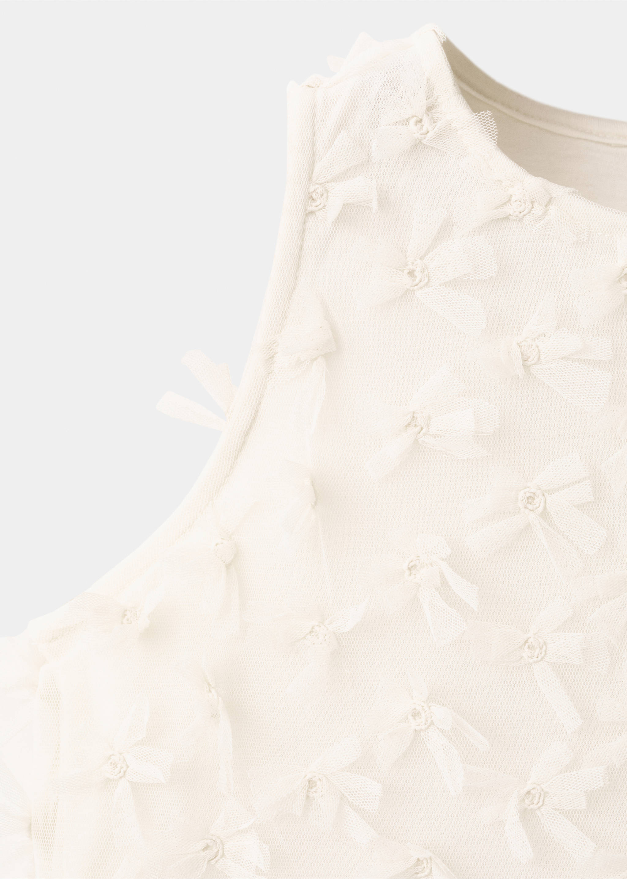 Футболка с рельефными цветами - Деталь изделия 8, Грязно-белый. Ref: 27014046-00.