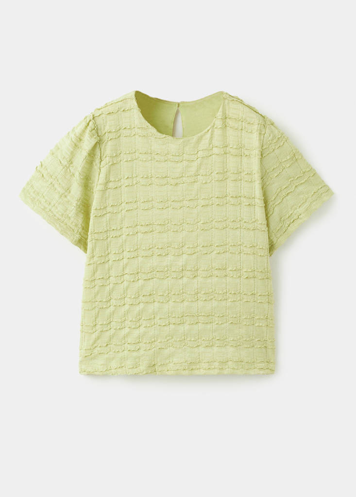 Textured flowy T-shirt — Lime