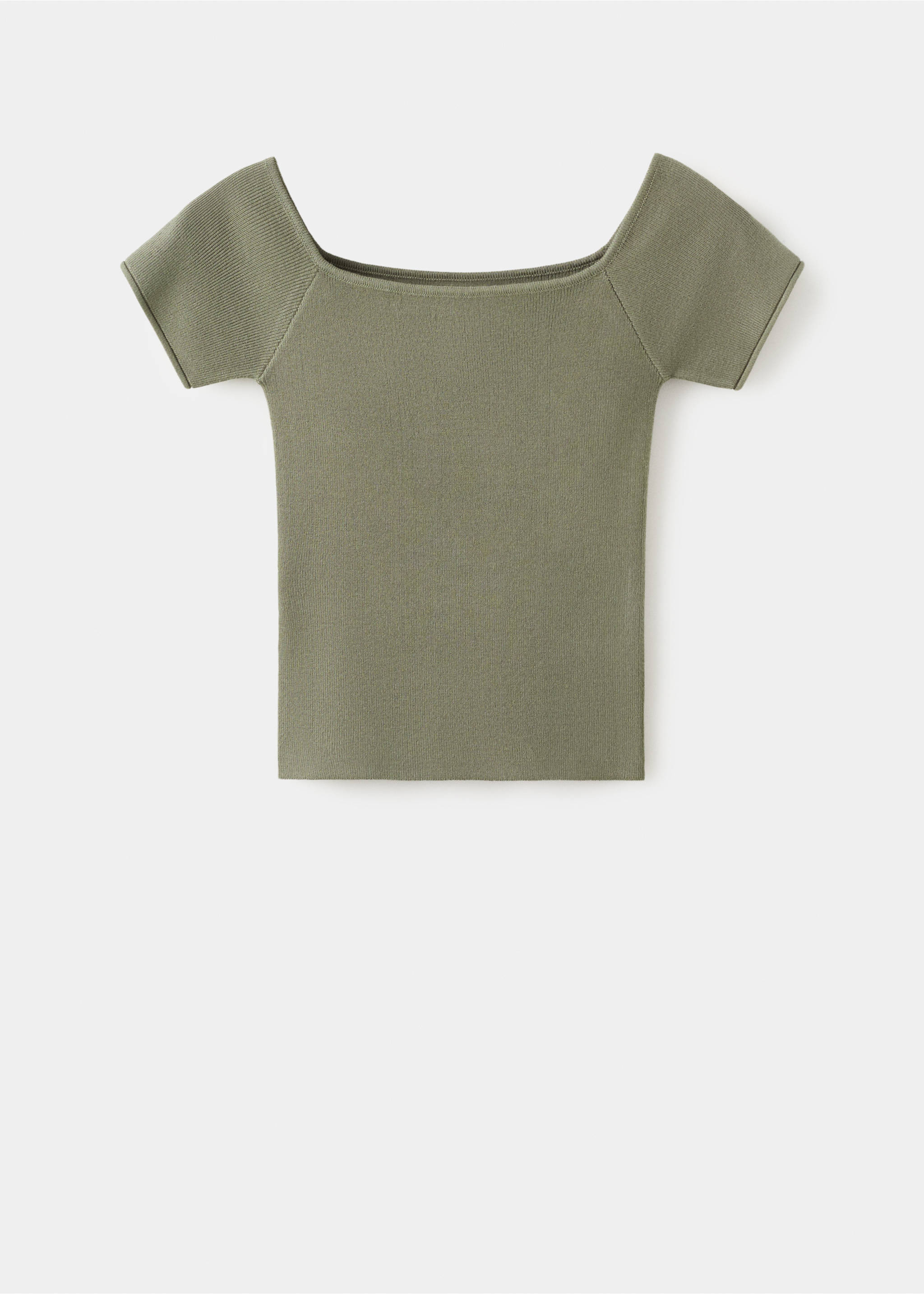 Укороченный приталенный топ - Изделие без модели, Хаки. Ref: 27014050-00.