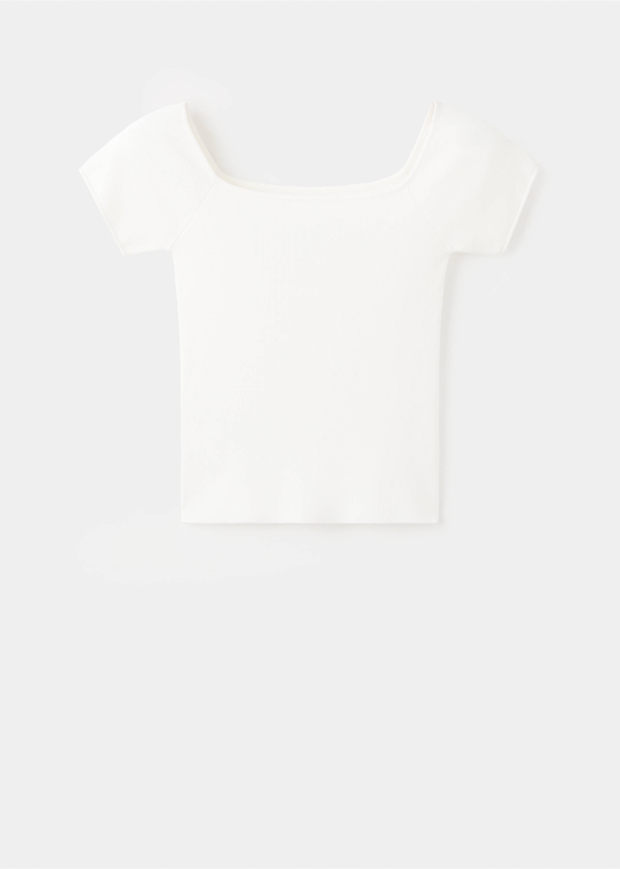 Укороченный приталенный топ - Изделие без модели, Грязно-белый. Ref: 27014051-00.