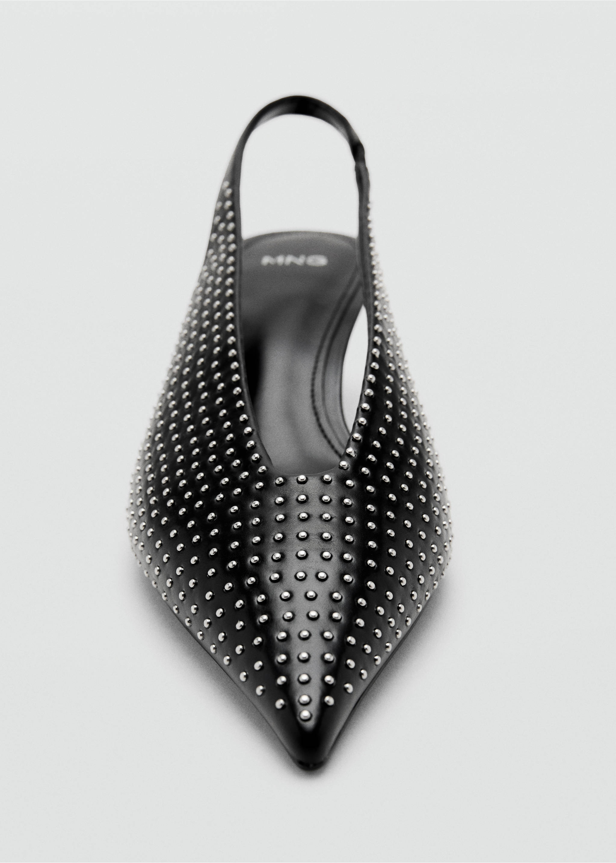 Studded high-heeled shoe - Details of the article 3, Black. Ref: 27014053-00.