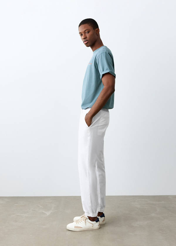 Drawstring jogger trousers — White