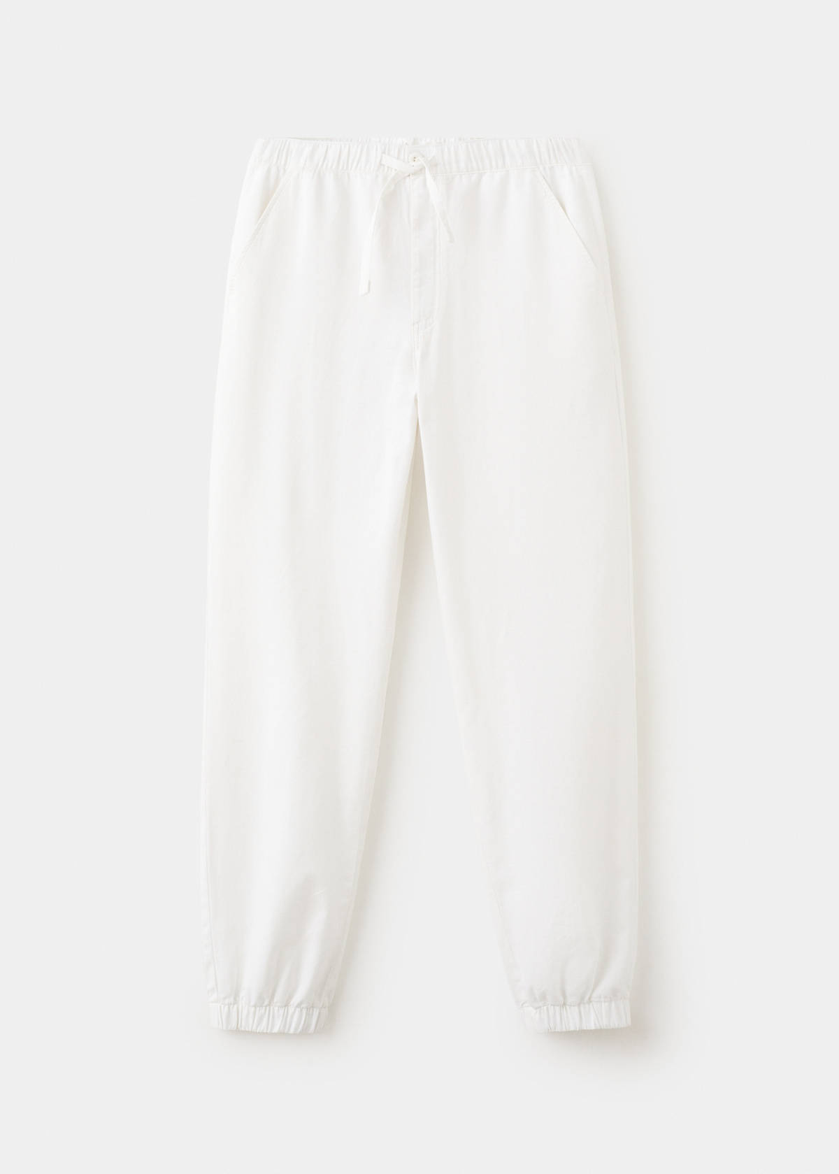 Drawstring jogger trousers — White