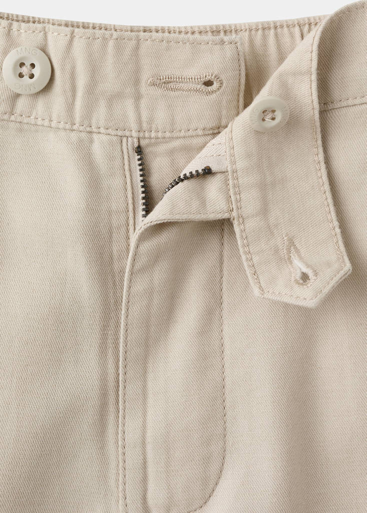 Straight cotton-linen trousers — Sand