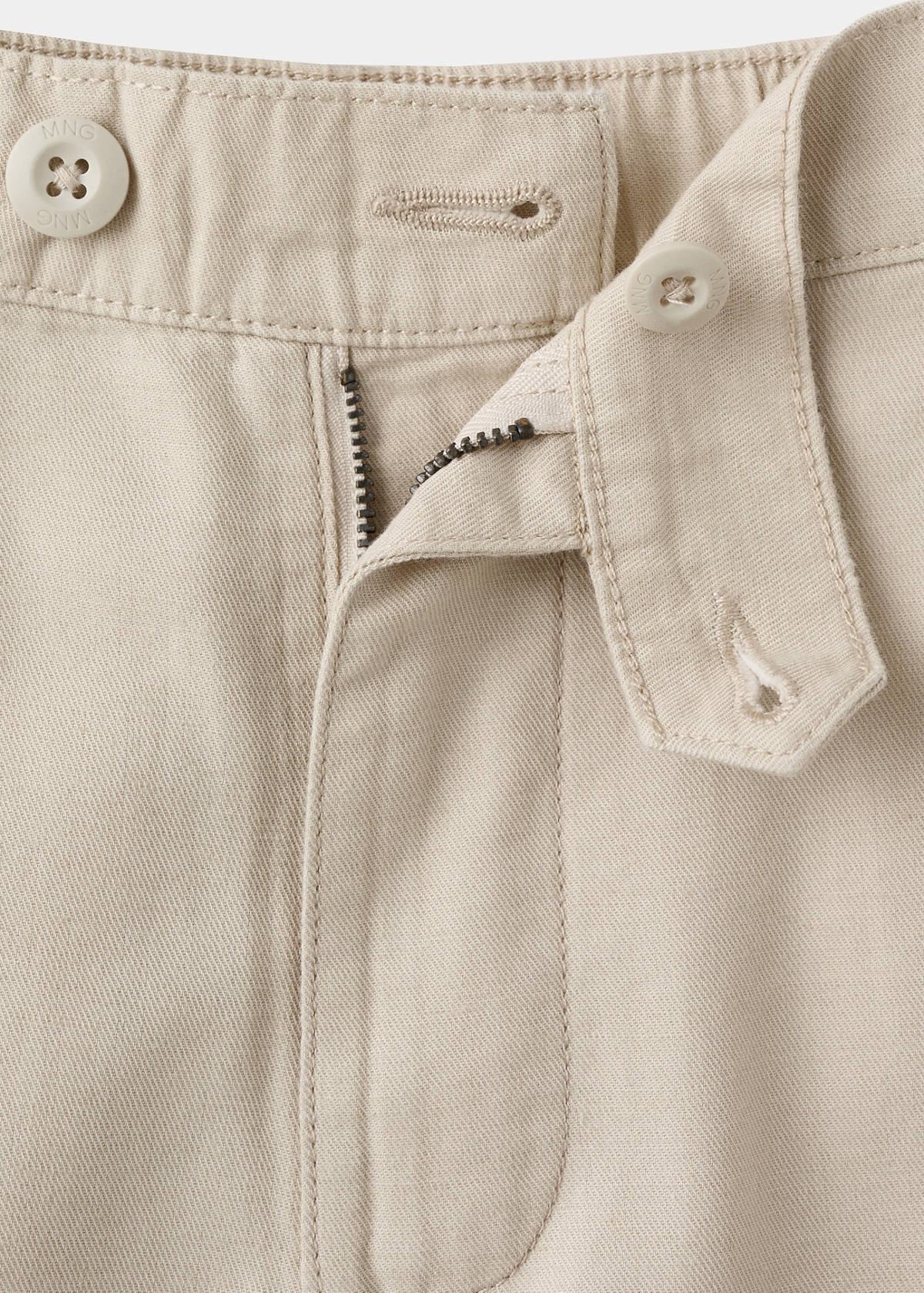 Straight cotton-linen trousers — Sand
