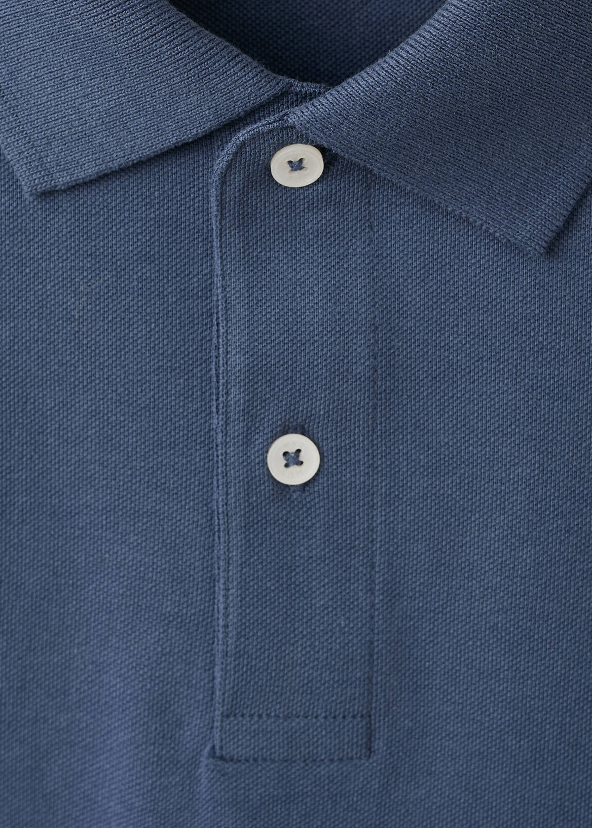 Short-sleeved cotton polo shirt — Navy