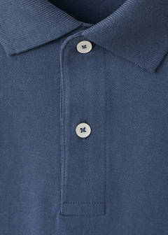 Short-sleeved cotton polo shirt — Navy 8