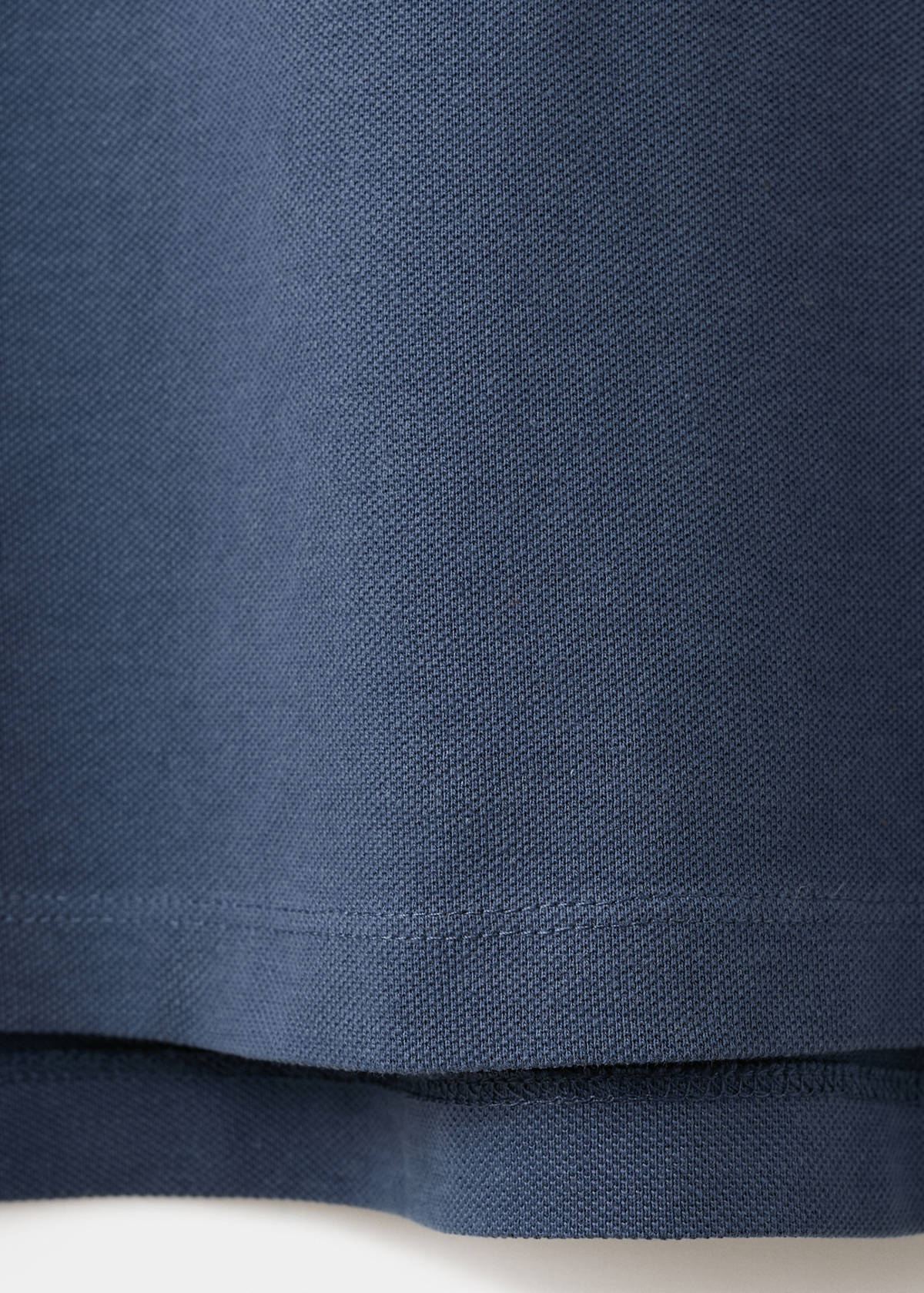 Short-sleeved cotton polo shirt — Navy