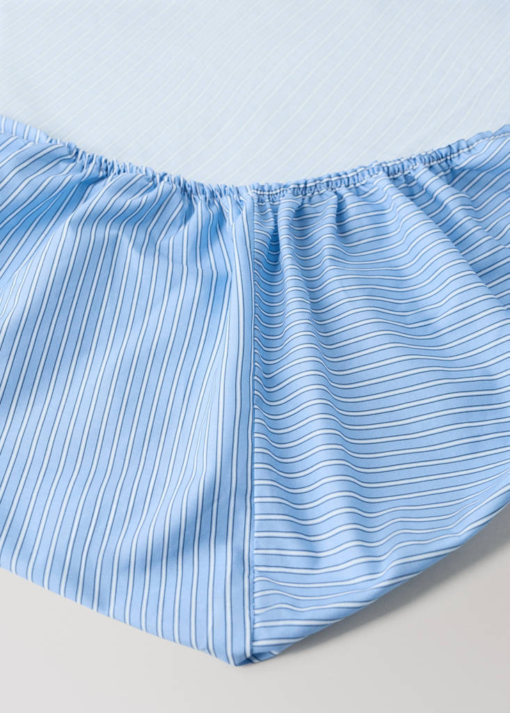 Sábana bajera infantil percal rayas bicolor Cama 135/140 cm