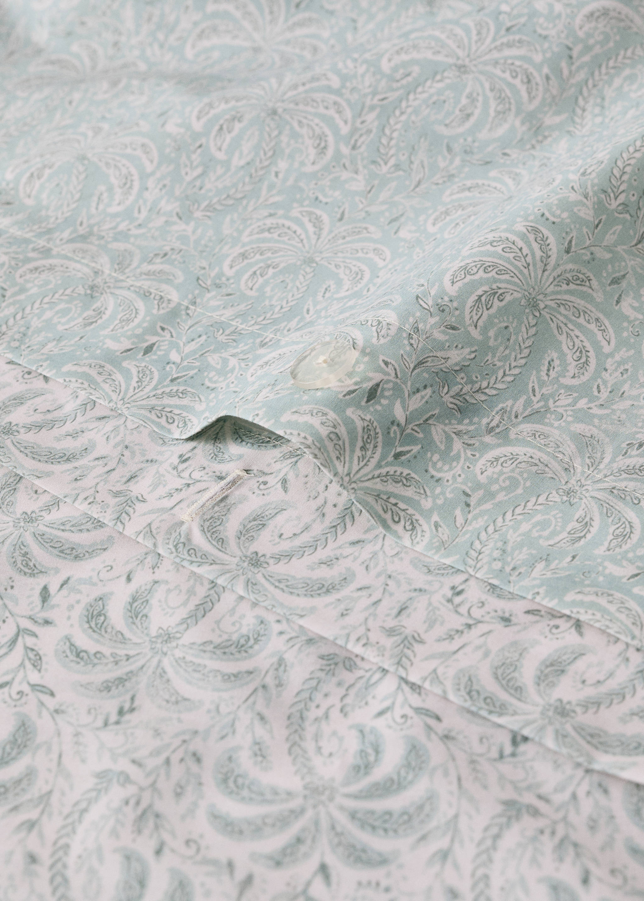 Dekbedovertrek van perkal-katoen met palmprint, voor een bed van 90 cm - Detail van het artikel 1