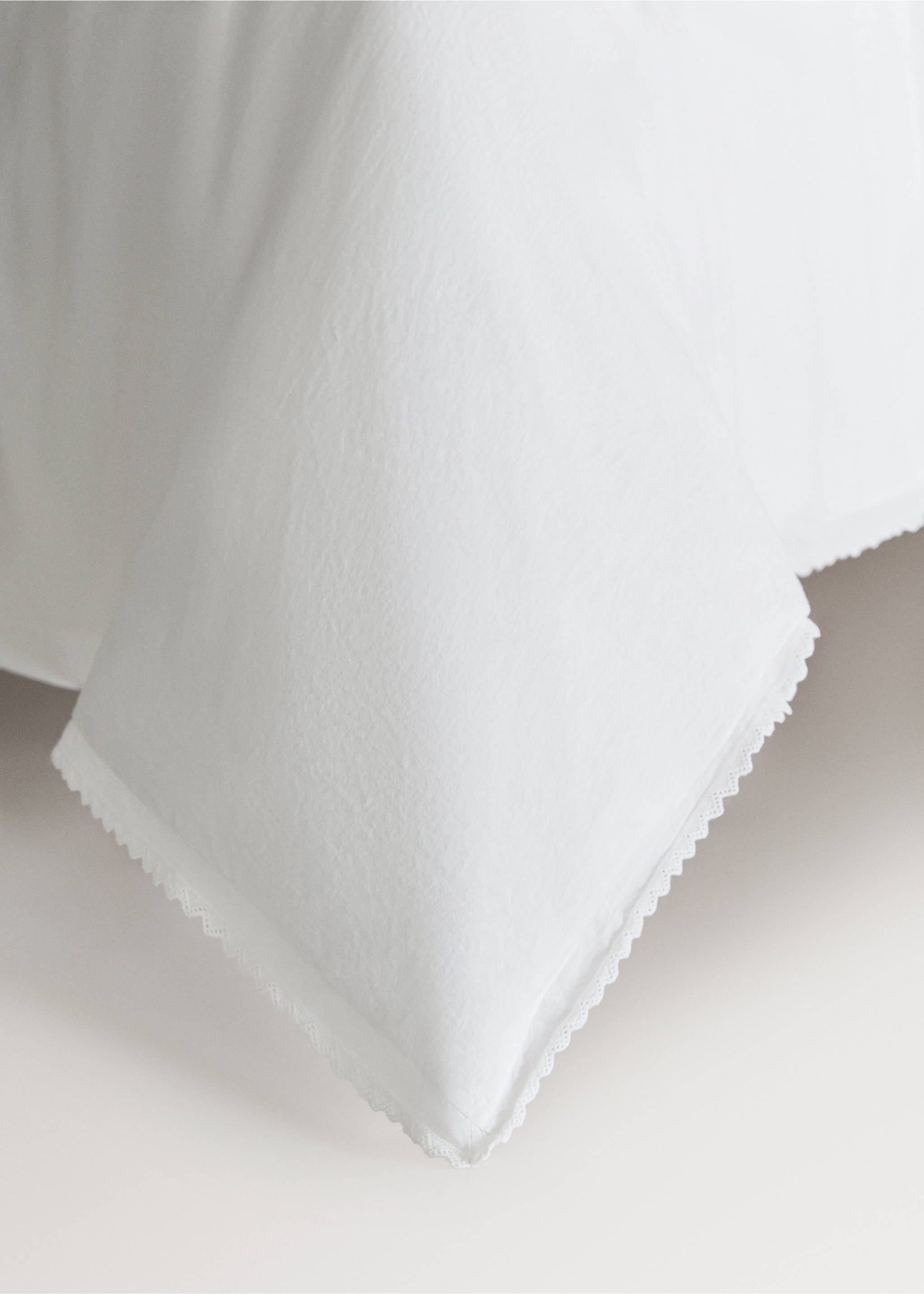 Children's percale garment-washed duvet cover for 90 cm bed - Details of the article 7, White. Ref: 27014069-00.