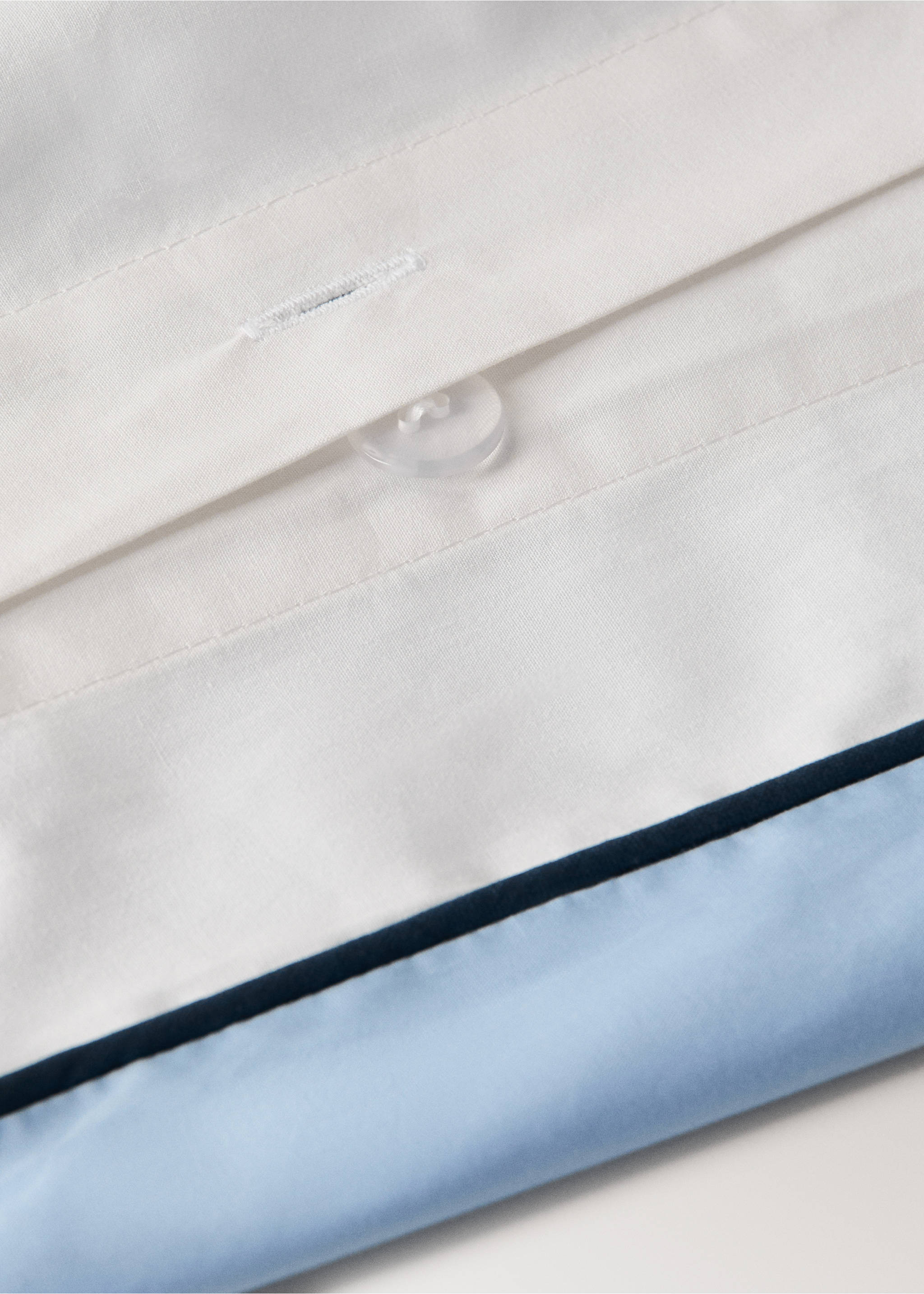 Children's reversible cotton percale duvet cover with contrast piping for a 90 cm bed - Details of the article 1, Sky Blue. Ref: 27014070-00.