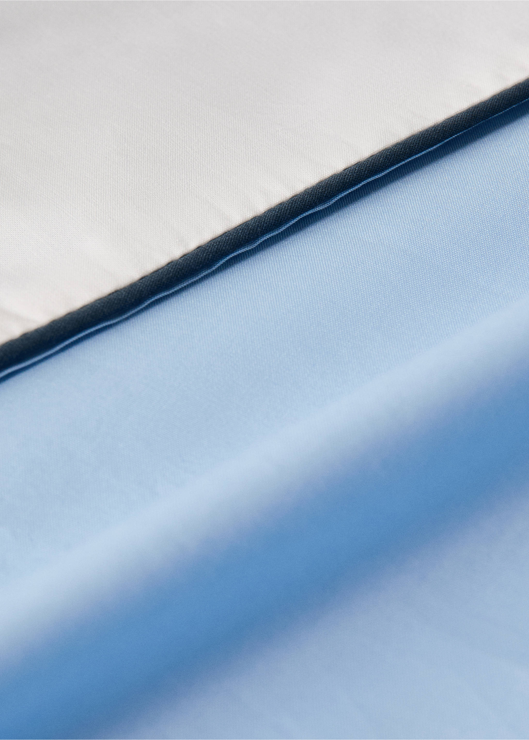 Children's reversible cotton percale duvet cover with contrast piping for a 90 cm bed - Details of the article 2, Sky Blue. Ref: 27014070-00.