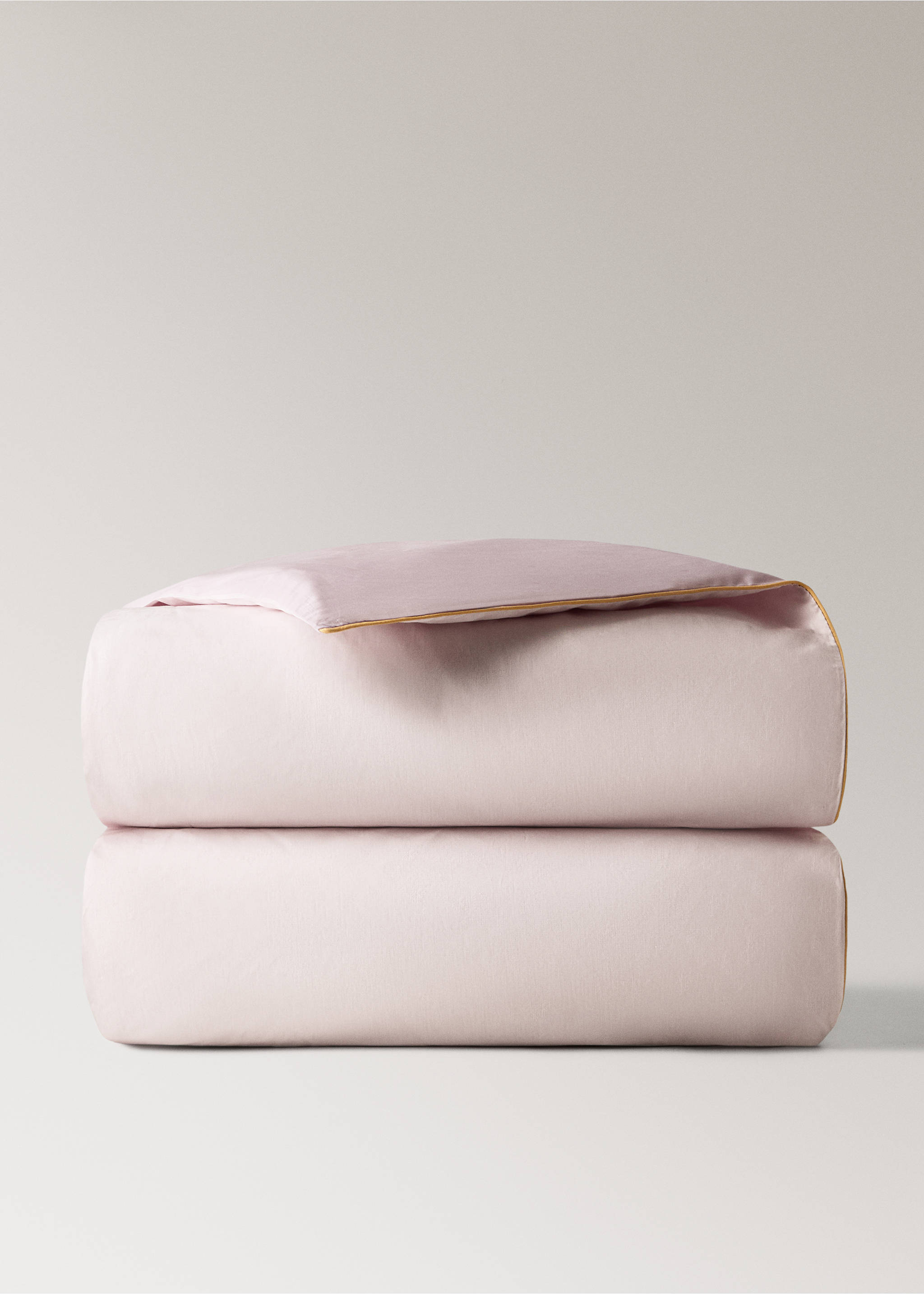 Reversible cotton percale children’s duvet cover with intense contrast for 90-cm bed - Details of the article 3, Light/Pastel Purple. Ref: 27014070-00.