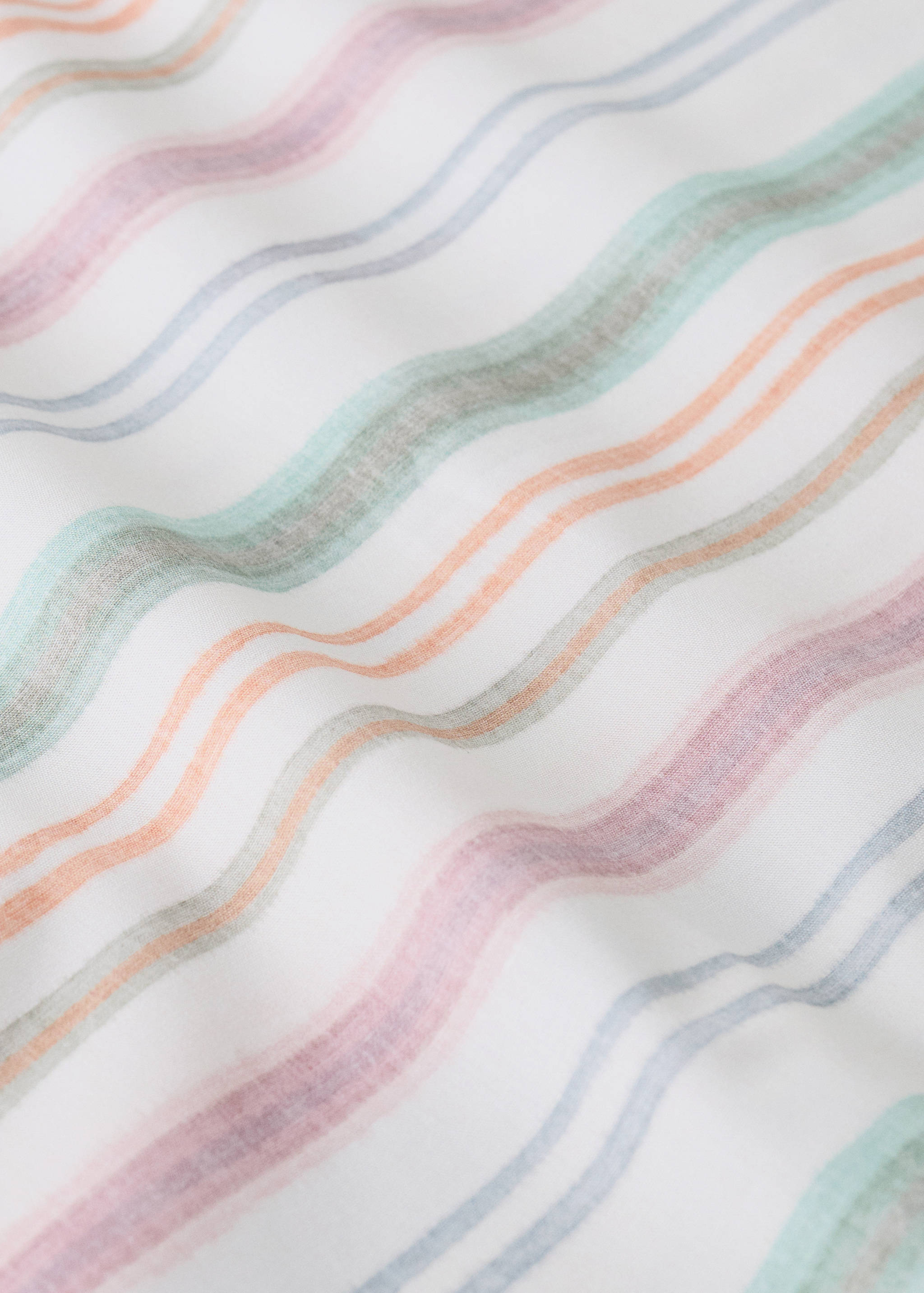 Multicoloured striped percale cotton duvet cover for a 90 cm bed - Details of the article 1