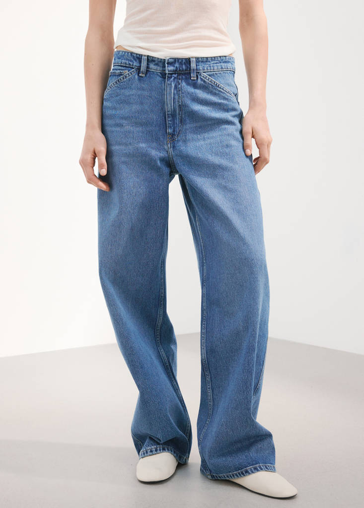 Mid-rise balloon jeans — Medium Blue