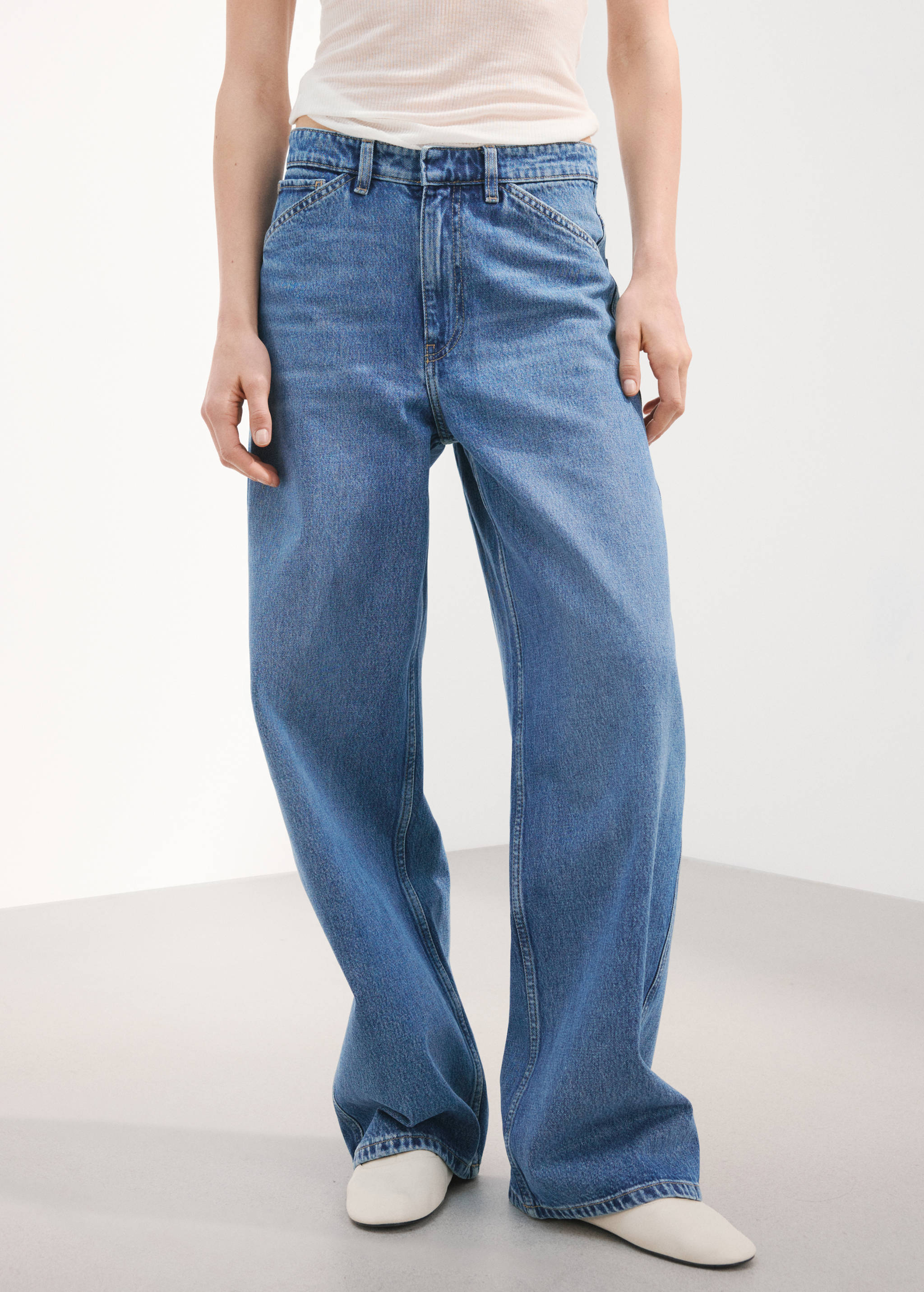 Mid-rise balloon jeans - Medium plane