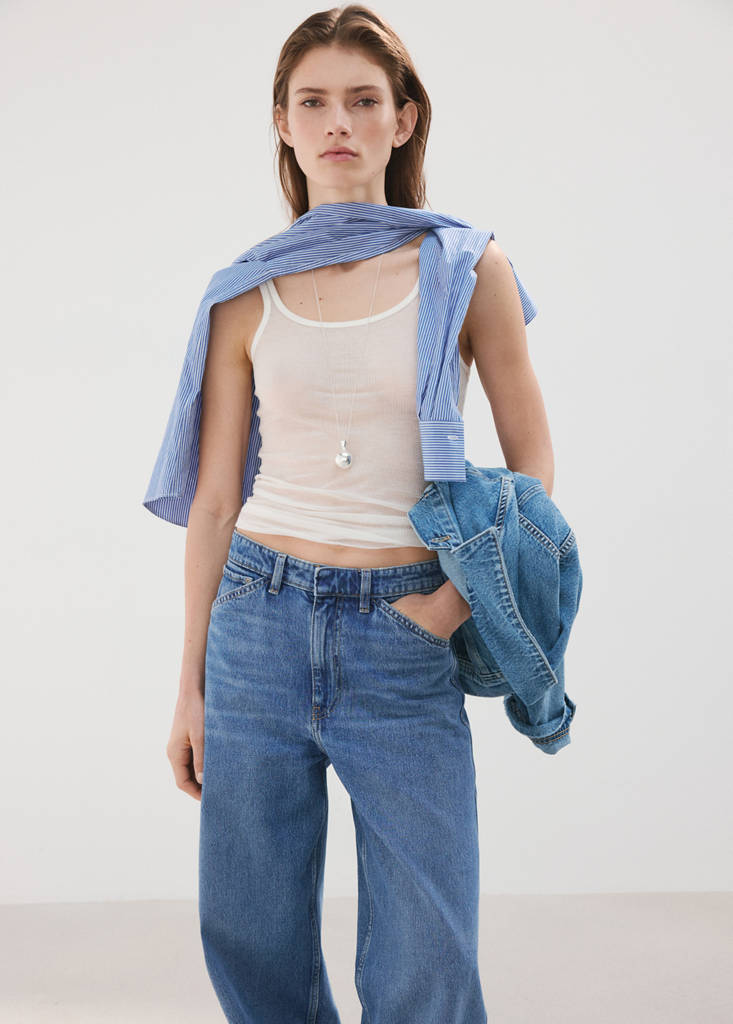 Mid-rise balloon jeans — Medium Blue