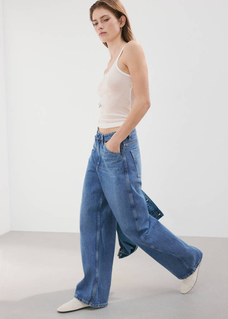 Mid-rise balloon jeans — Medium Blue