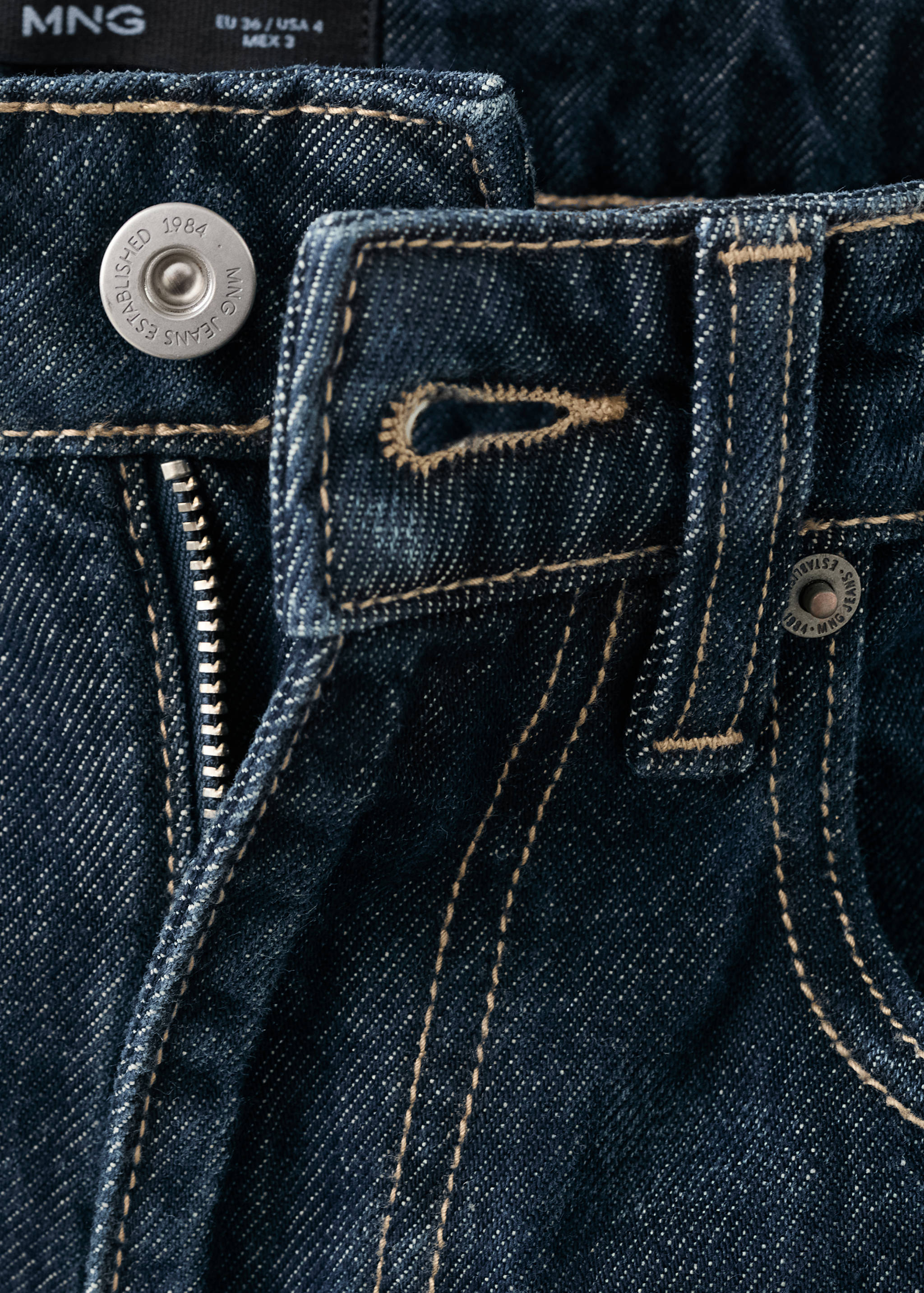 Wide leg jeans with turn-up hem - Details of the article 8