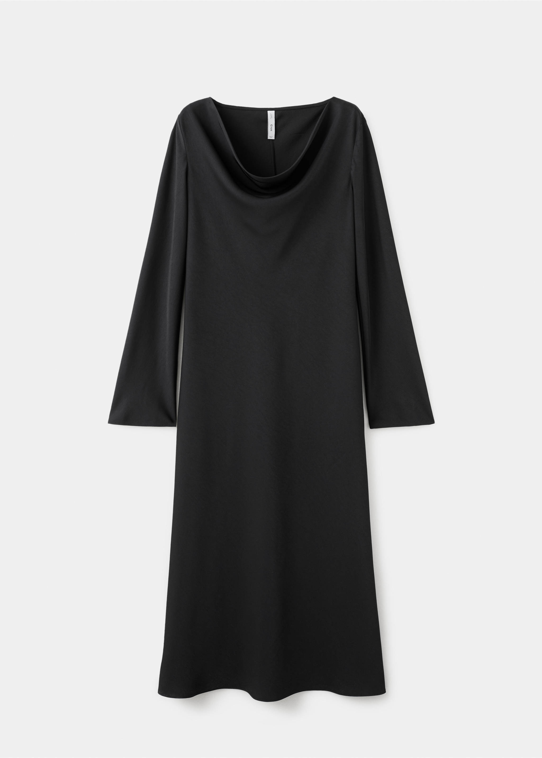 Long dress with draped neck - Article without model, Black. Ref: 27014079-00.