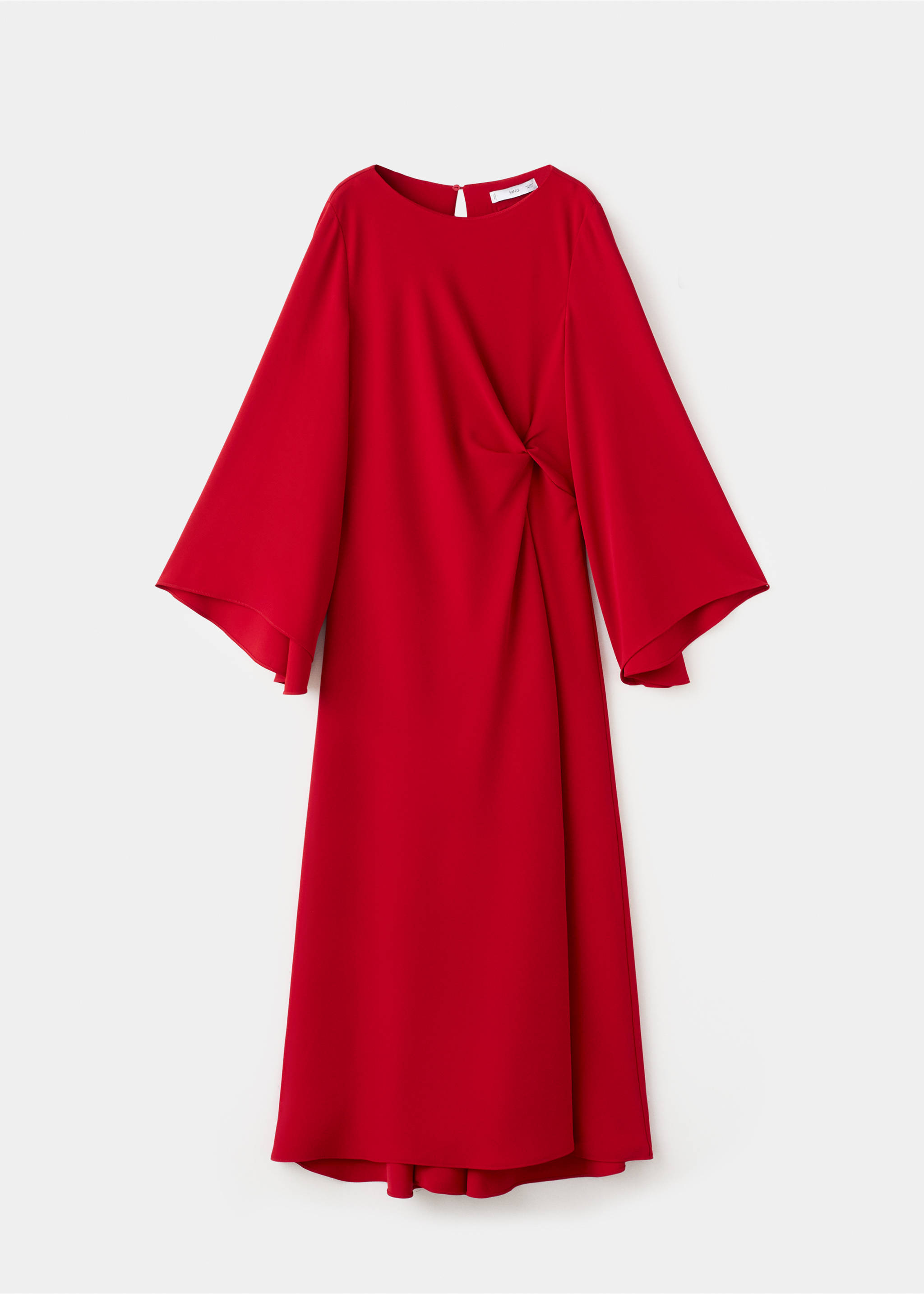 Ruched satin dress - Article without model, Red. Ref: 27014080-00.