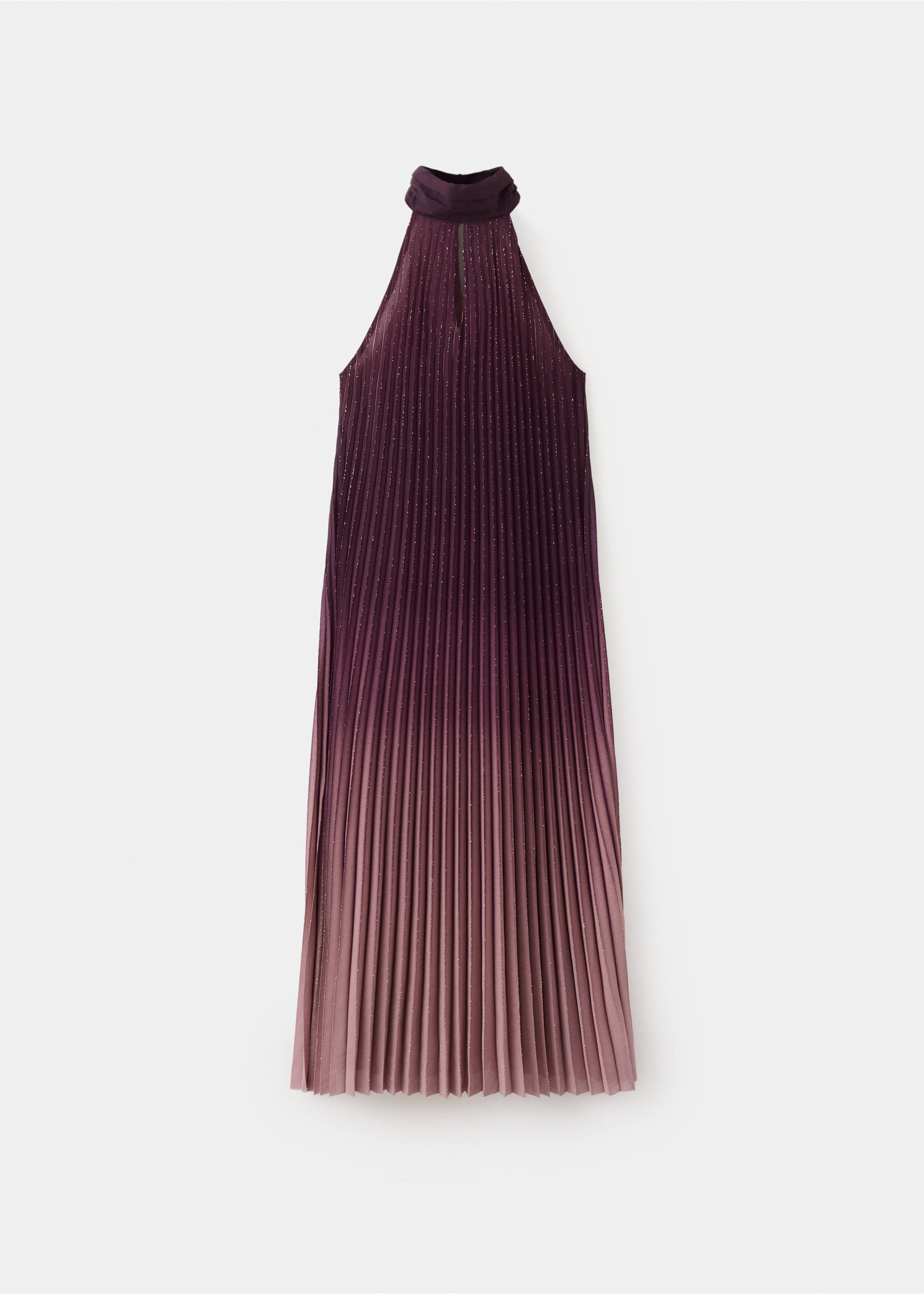 فستان بطيات ورقبة halter - منتج دون نموذج, أرجواني فاتح/خفيف. Ref: 27014082-00.