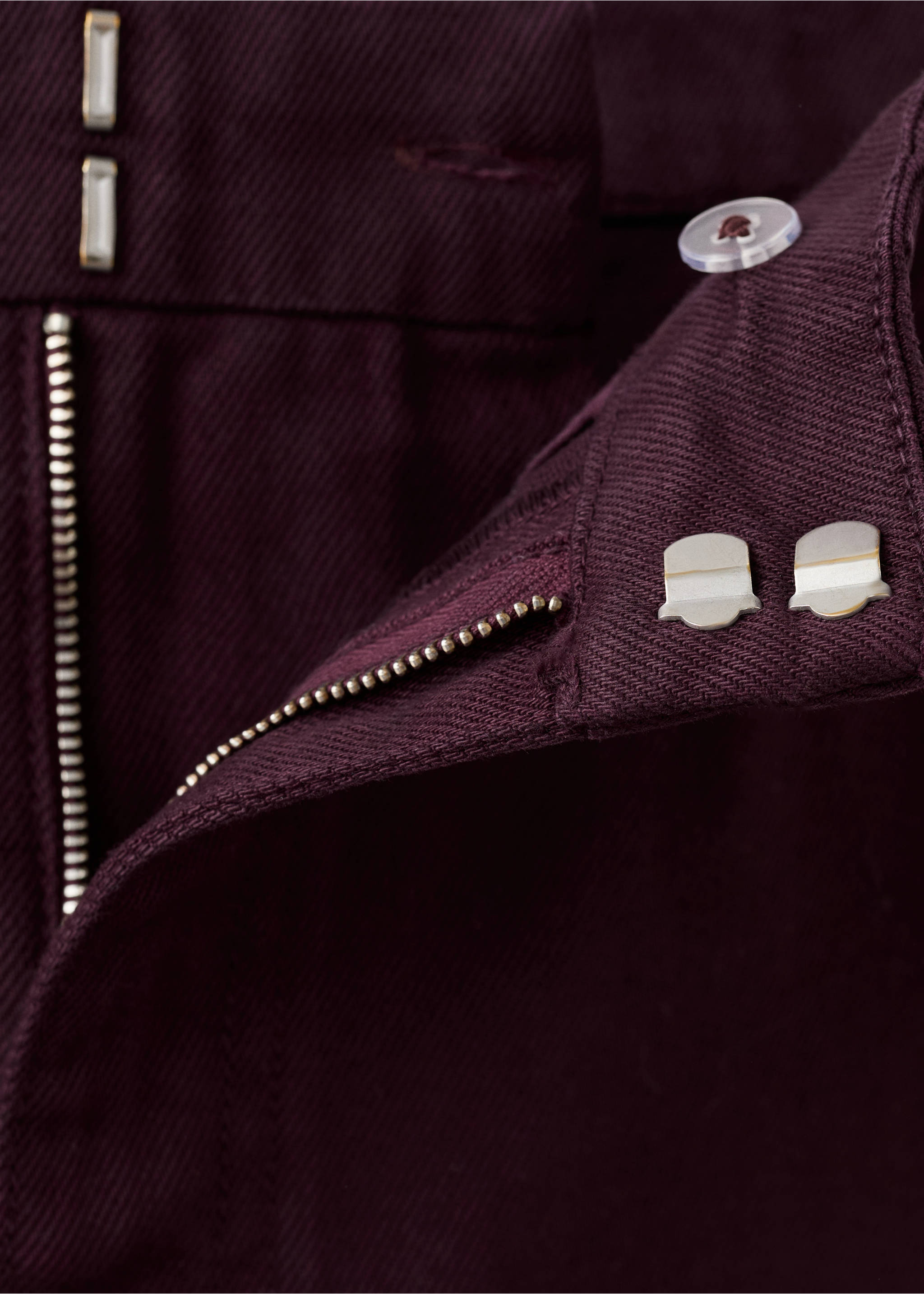 中腰气球牛仔裤 - null, 酒红色. Ref: 27014083-00.