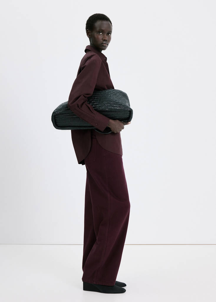 Mid-rise balloon jeans — Wine