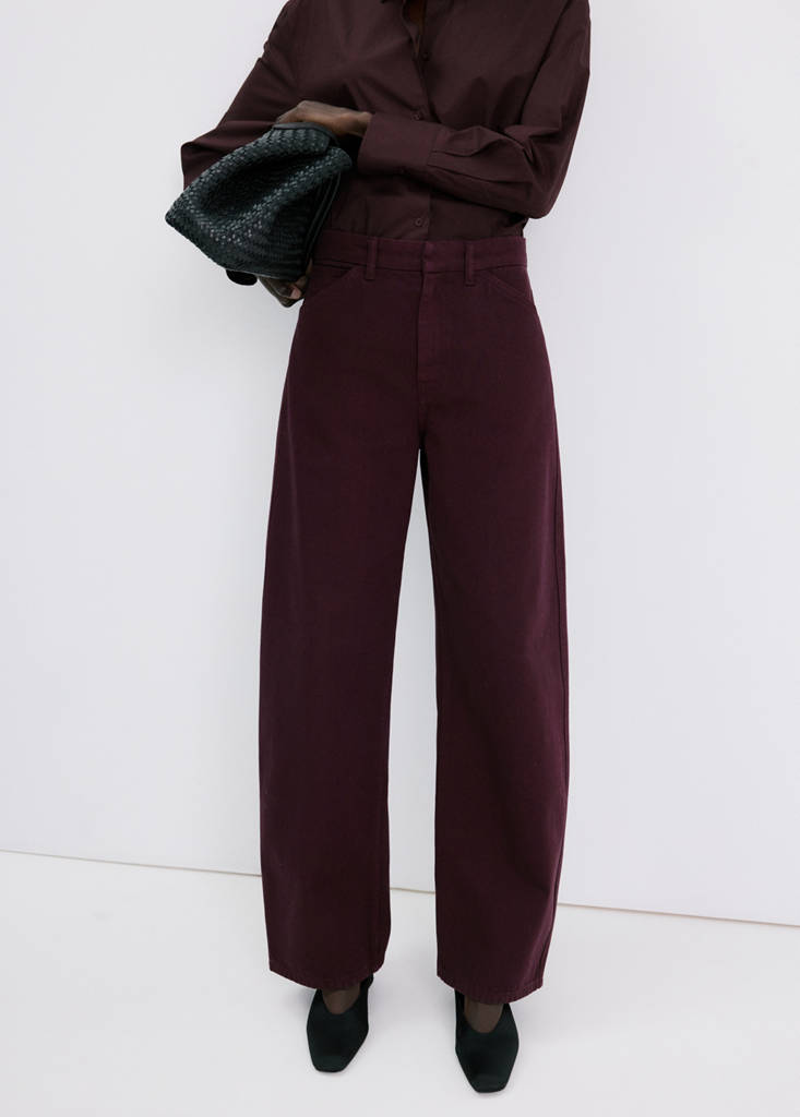 Mid-rise balloon jeans — Wine