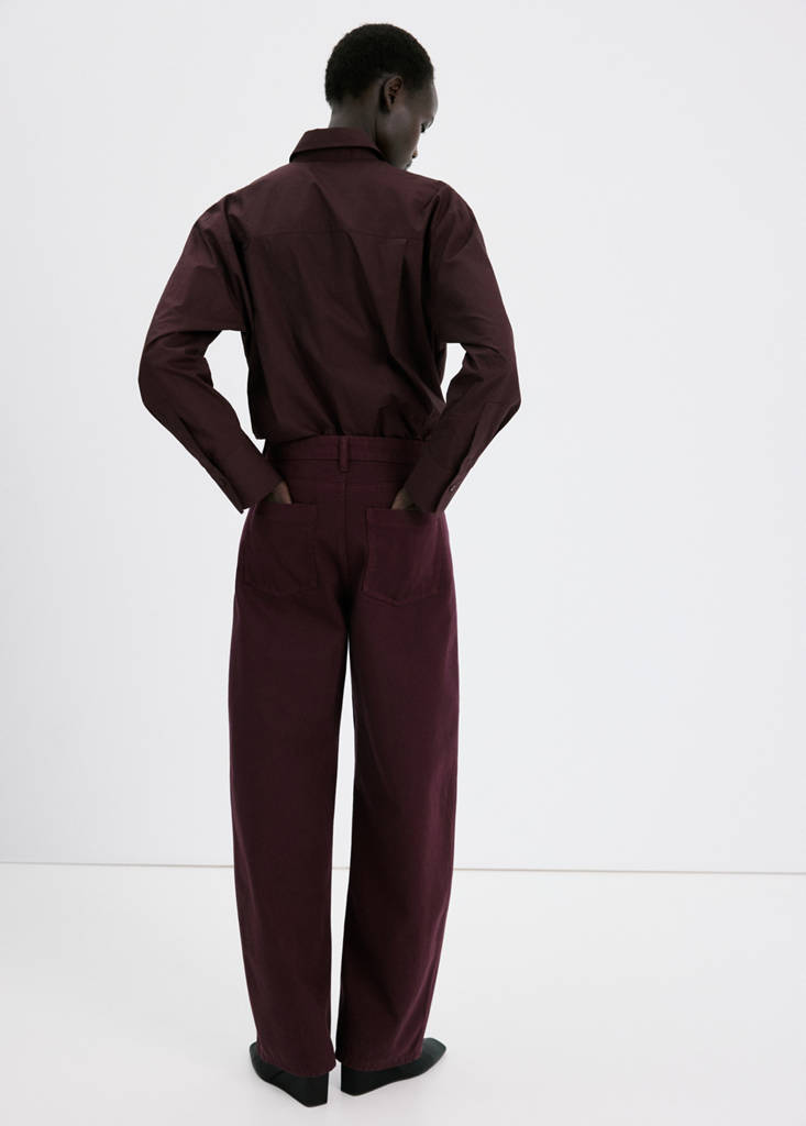 Mid-rise balloon jeans — Wine