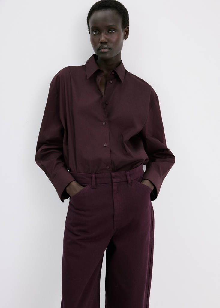 Mid-rise balloon jeans — Wine