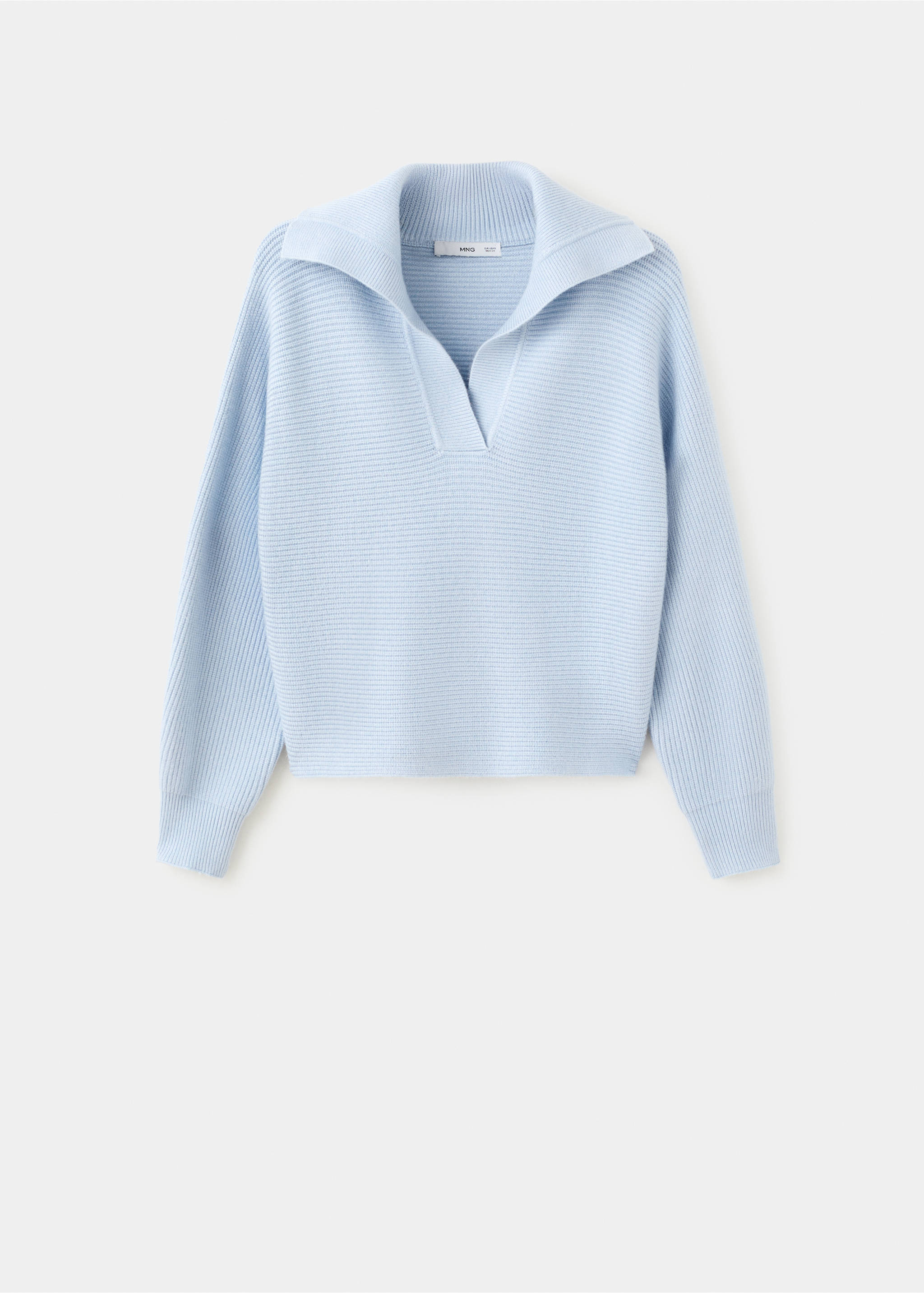 V-neck knit sweater - Article without model, Sky Blue. Ref: 27014085-00.
