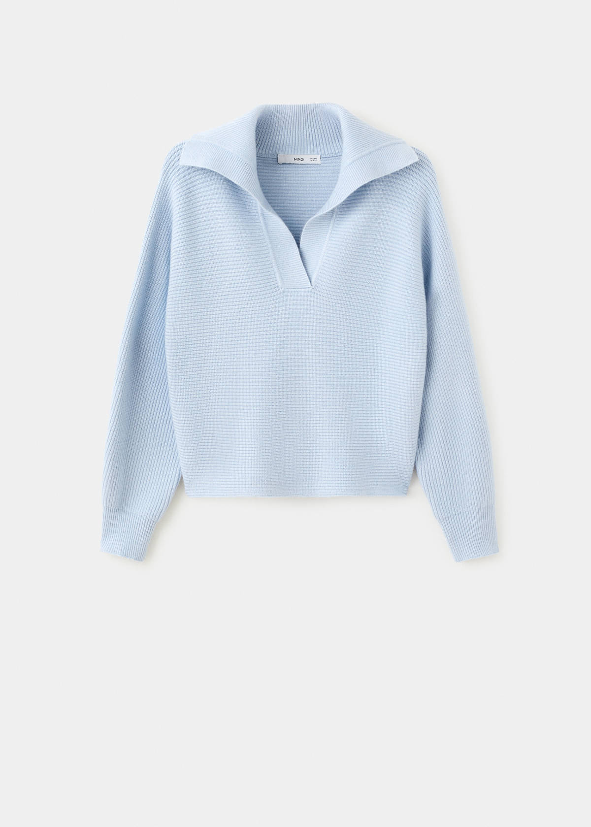 V-neck knit sweater — Sky Blue