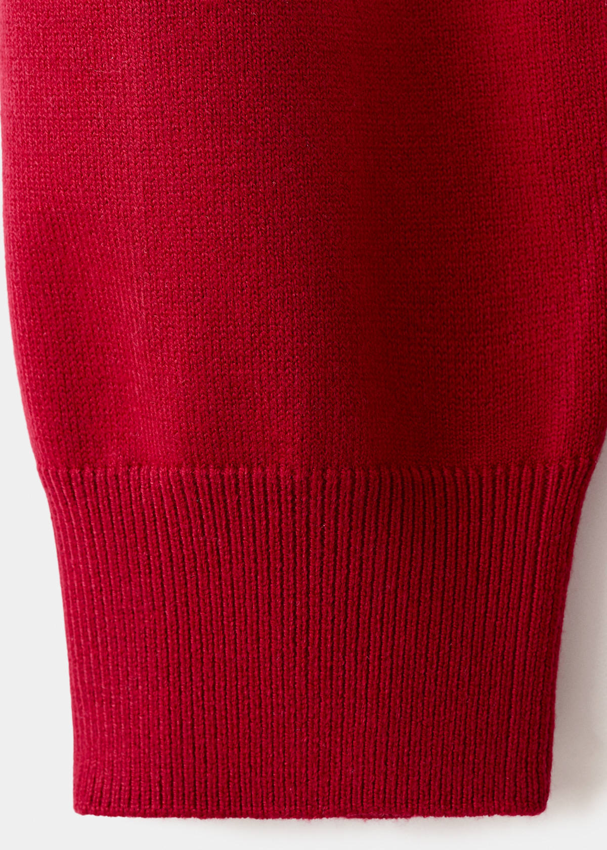Striped polo-neck sweater — Red