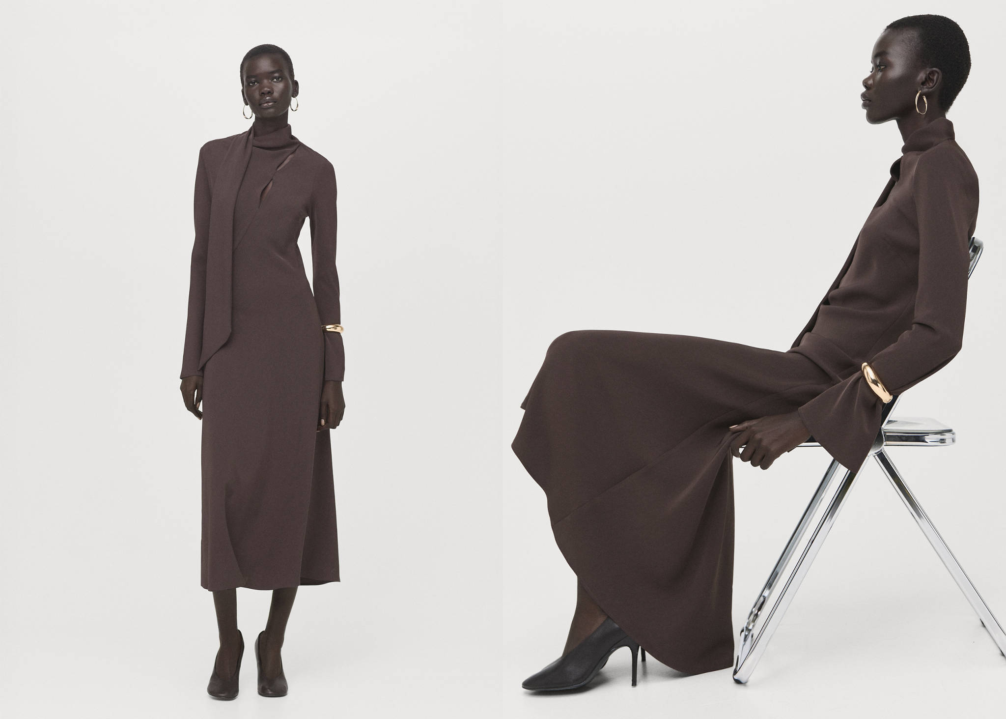 A-line foulard dress - Panoramic plane