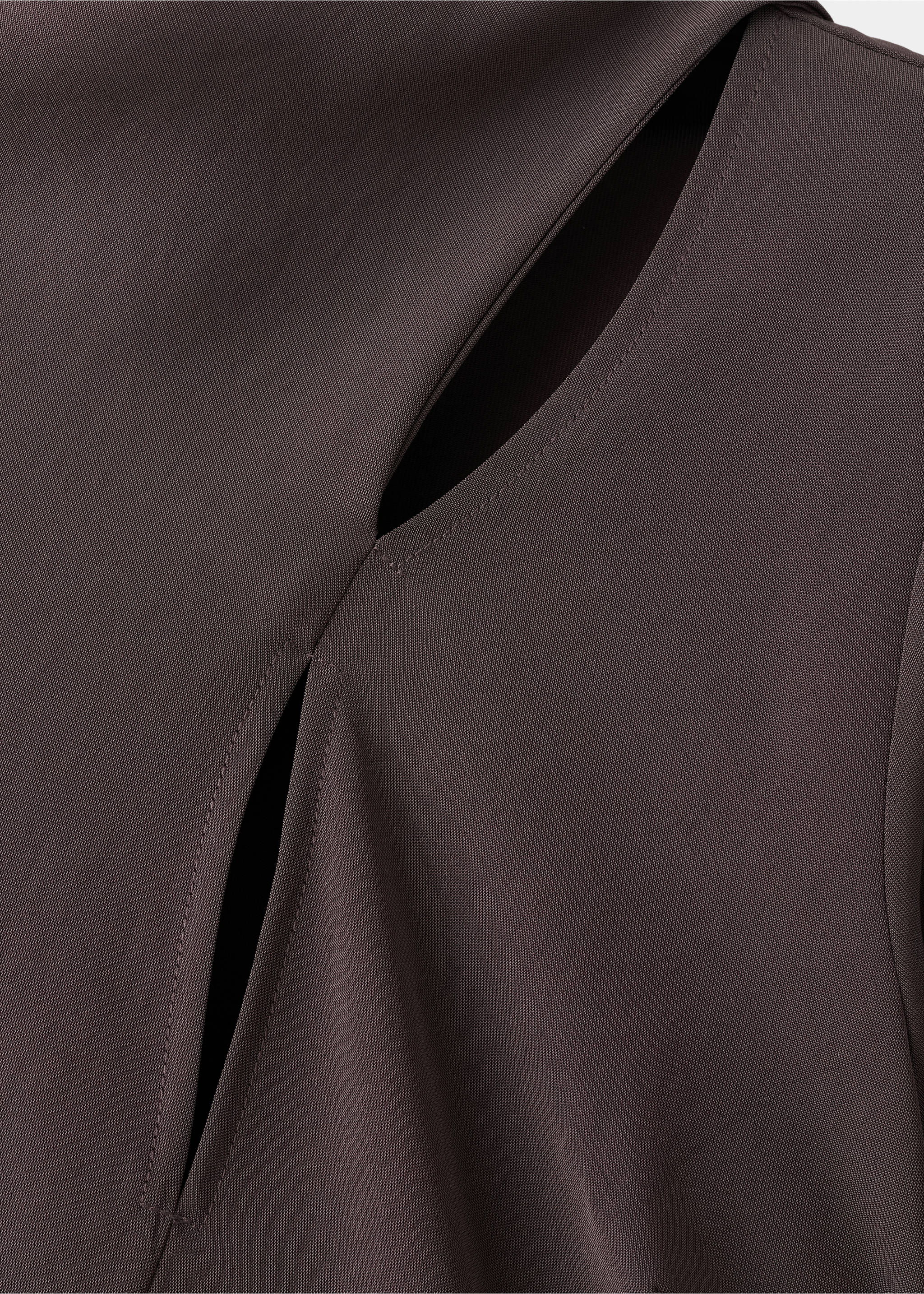 Robe évasée foulard - Détail de l'article 8, Marron. Ref: 27014087-00.