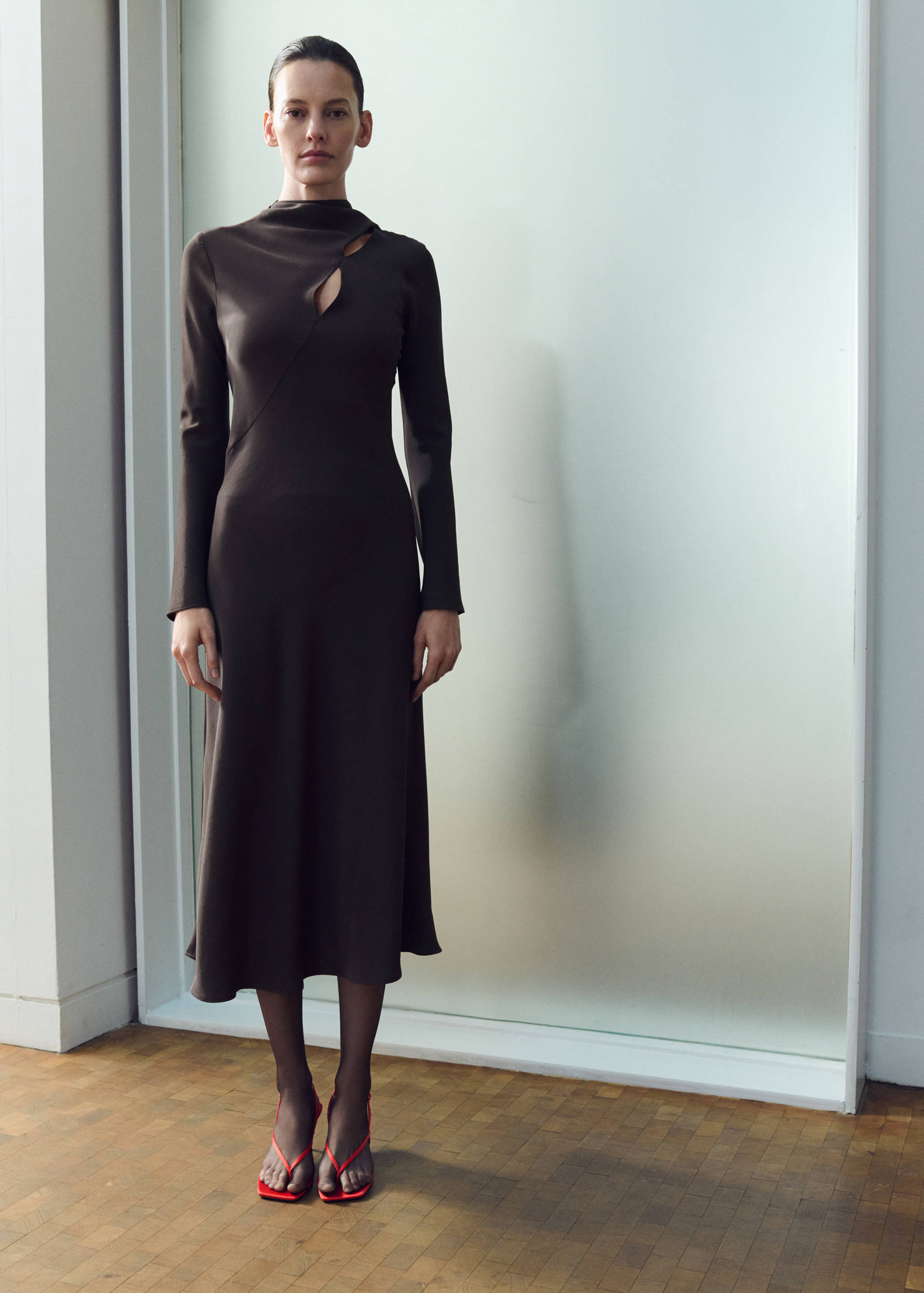 A-line foulard dress - General plane