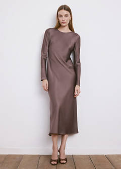 Long satin textured dress — Light/Pastel Purple 2