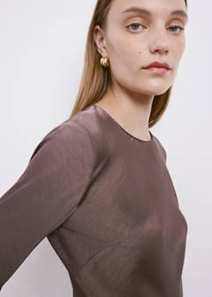Long satin textured dress — Light/Pastel Purple 4