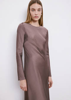 Long satin textured dress — Light/Pastel Purple 6