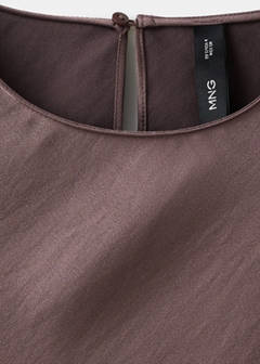 Long satin textured dress — Light/Pastel Purple 8
