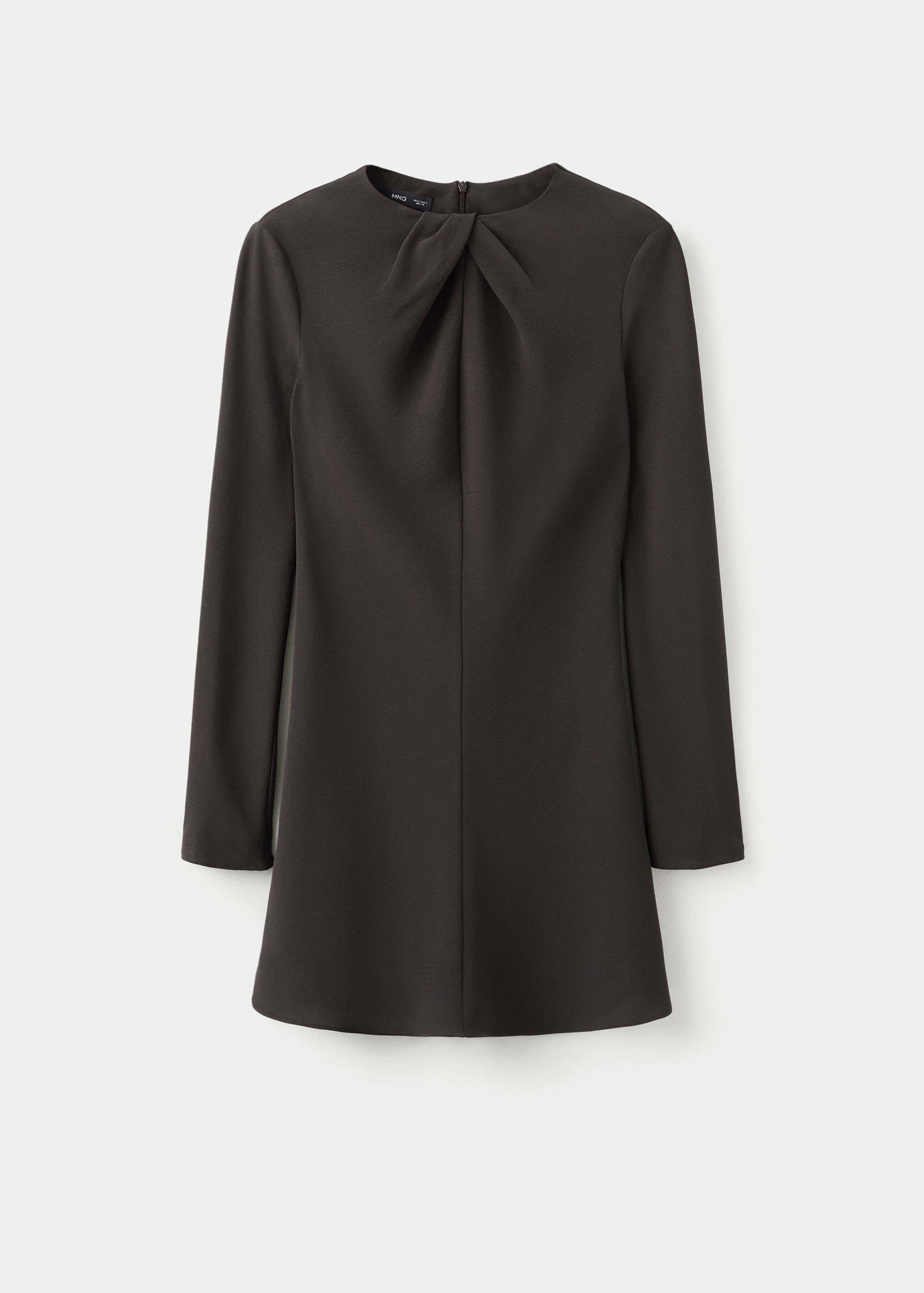 Long-sleeved dress with draped neck - Article without model