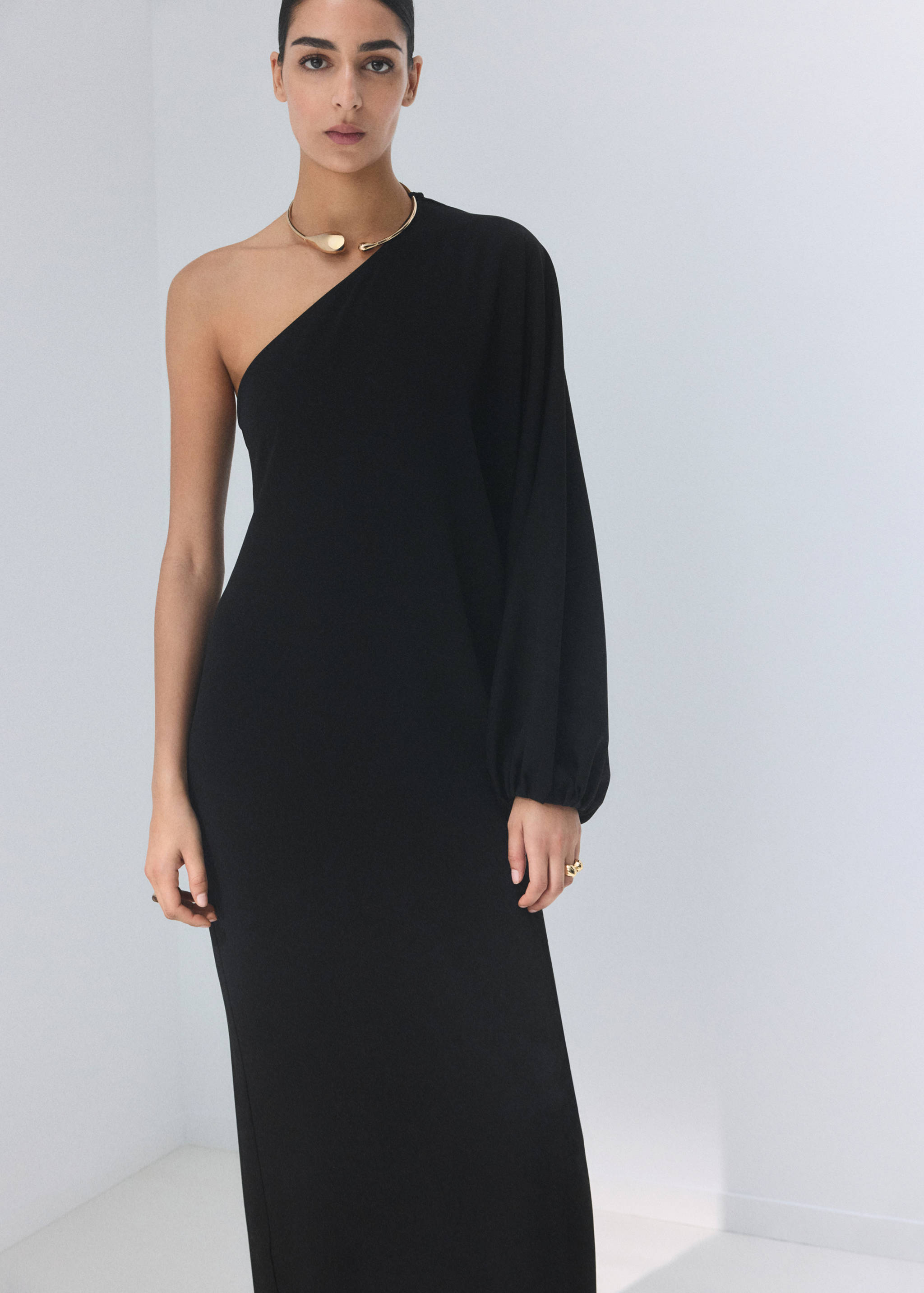Collared dress with puff sleeves - General plane