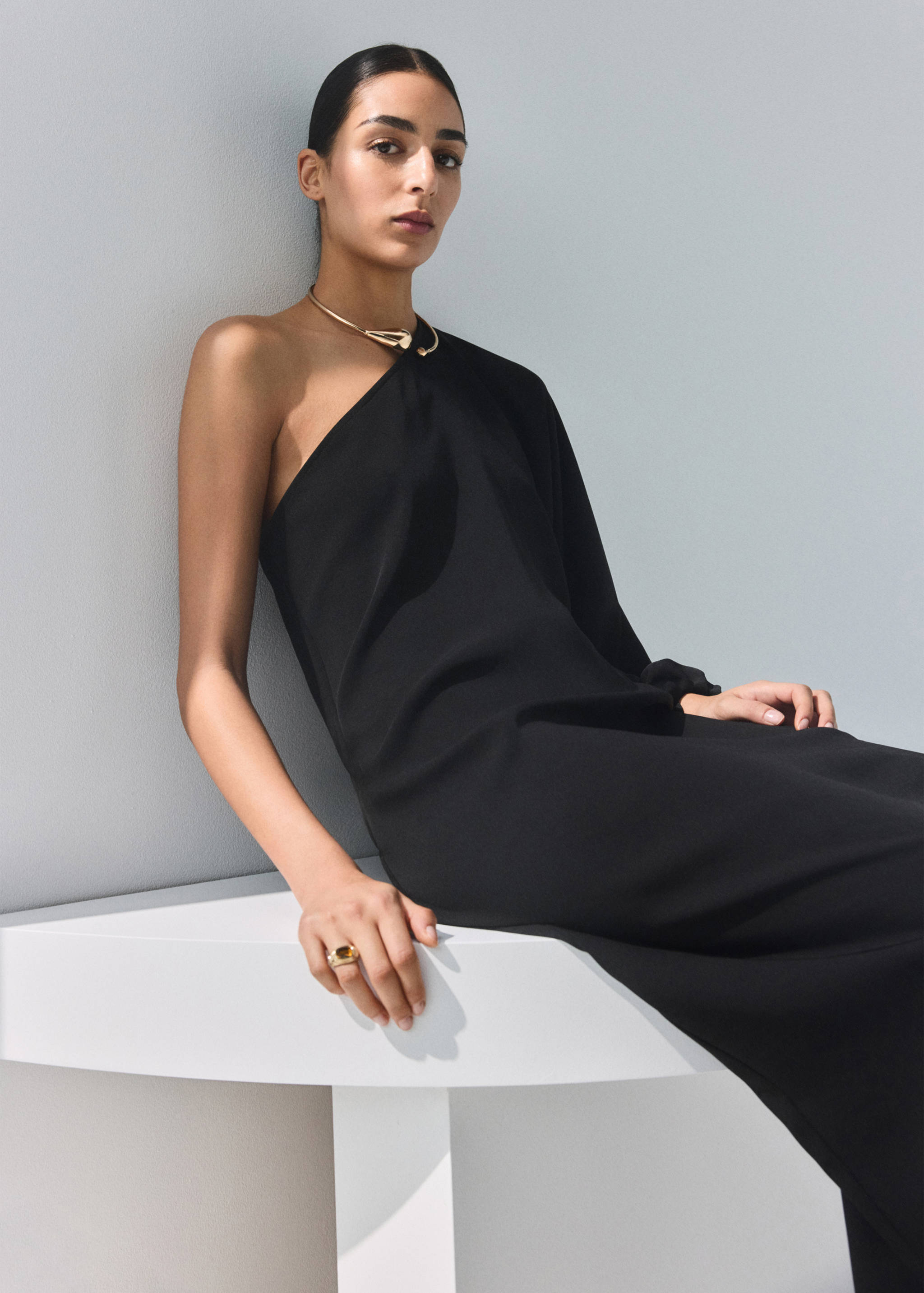 Collared dress with puff sleeves - Medium plane